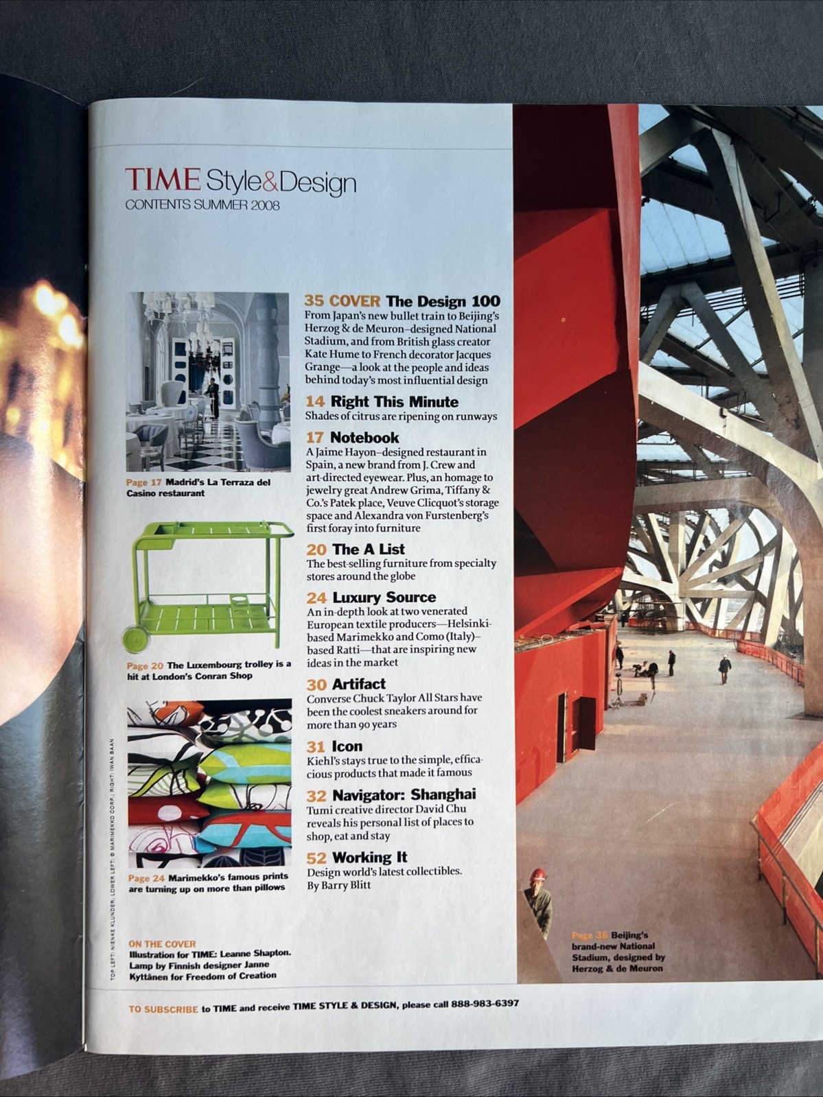 TIME Magazine THE DESIGN 100 Style & Design Summer Vintage 2008 Supplement