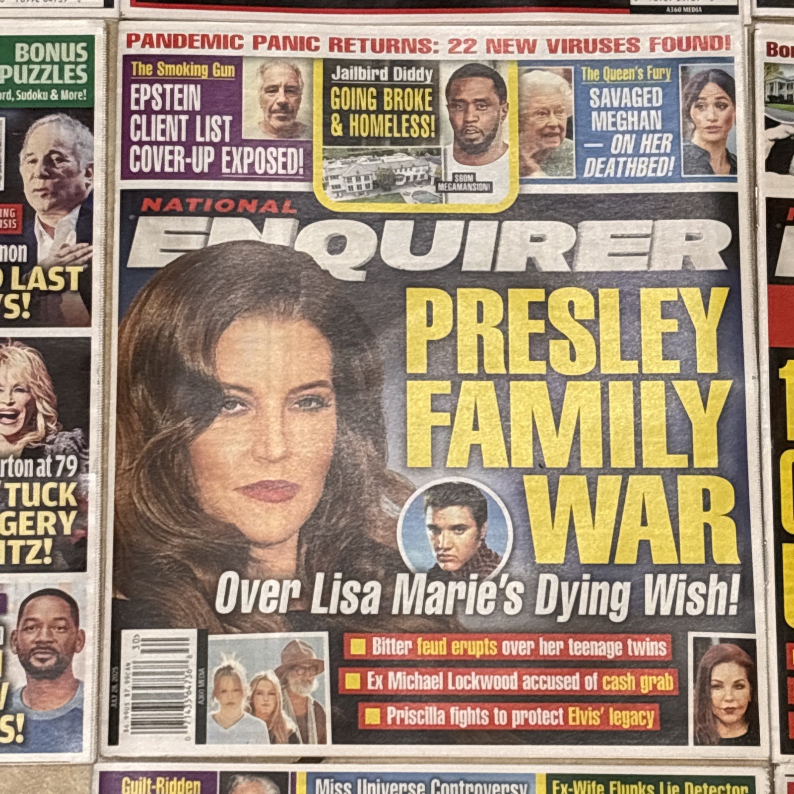 Globe Examiner Enquirer 10 Lot JFK EPSTEIN TRUMP MARISKA CHARLES JULY AUG 2025