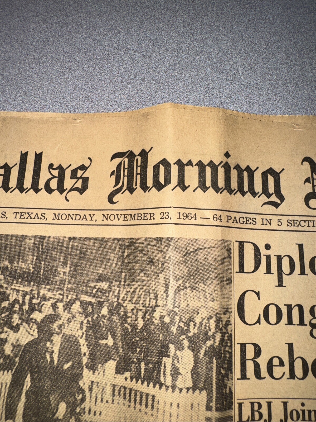 Dallas Morning News November 23 1964 Four Pages Of A Section Only JFK