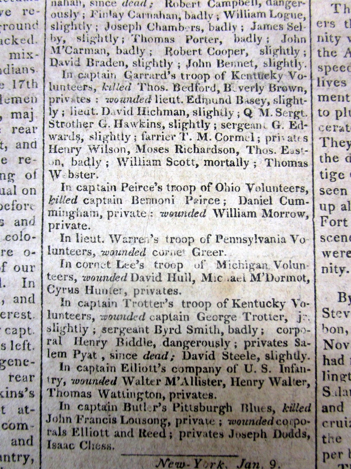 2 War of 1812 newspapers BATTLE OF MISSISSINEWA Indiana NATIVE AMERICAN INDIANS