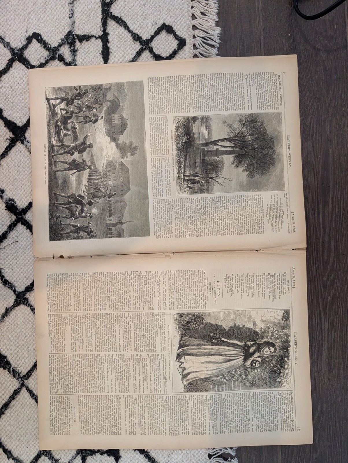 April 24 1869 Harpers Weekly, Nevada White Pine Mining, Suez Canal, Battle of Le