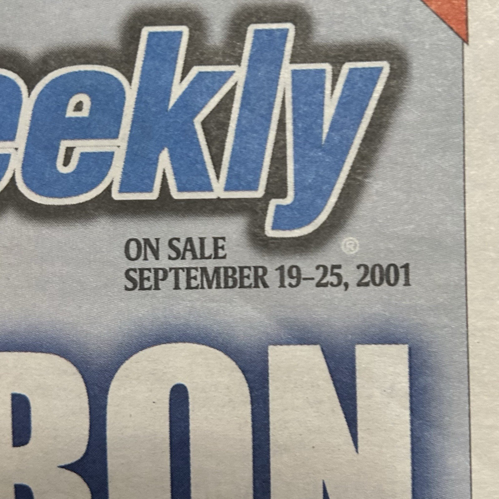 Cal Ripken Jr USA Today Baseball Weekly Sept. 2001 “Iron Willed” MLB post 9/11
