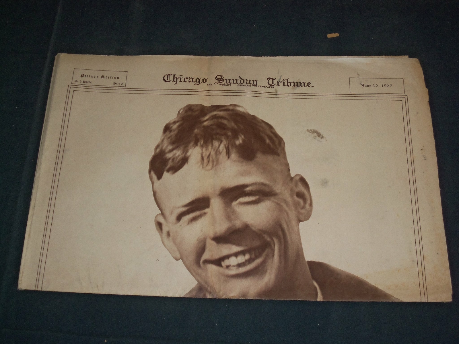 1927 JUNE 12 CHICAGO SUNDAY TRIBUNE PICTURE SECTION- CHARLES LINDBERGH – NP 3522