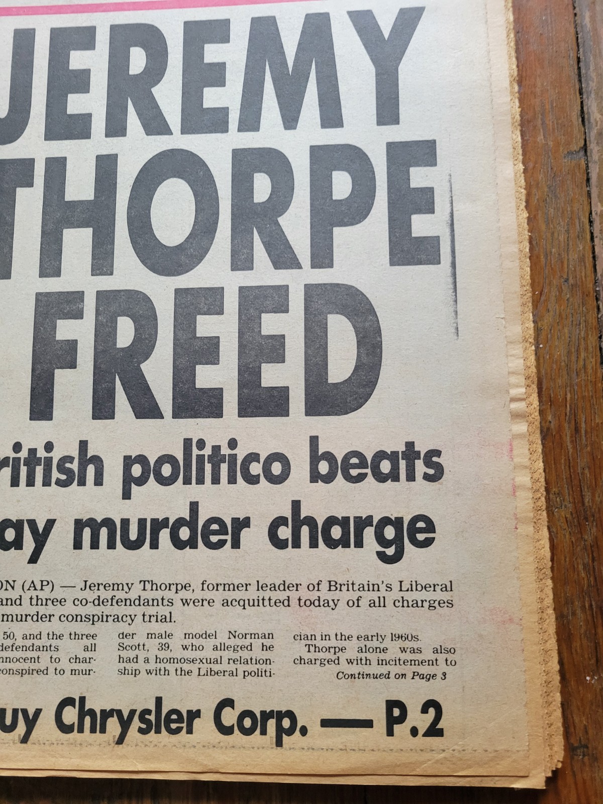 New York Post Newspaper, June 22, 1979, Jeremy Thorpe Freed, Citibank Robbery