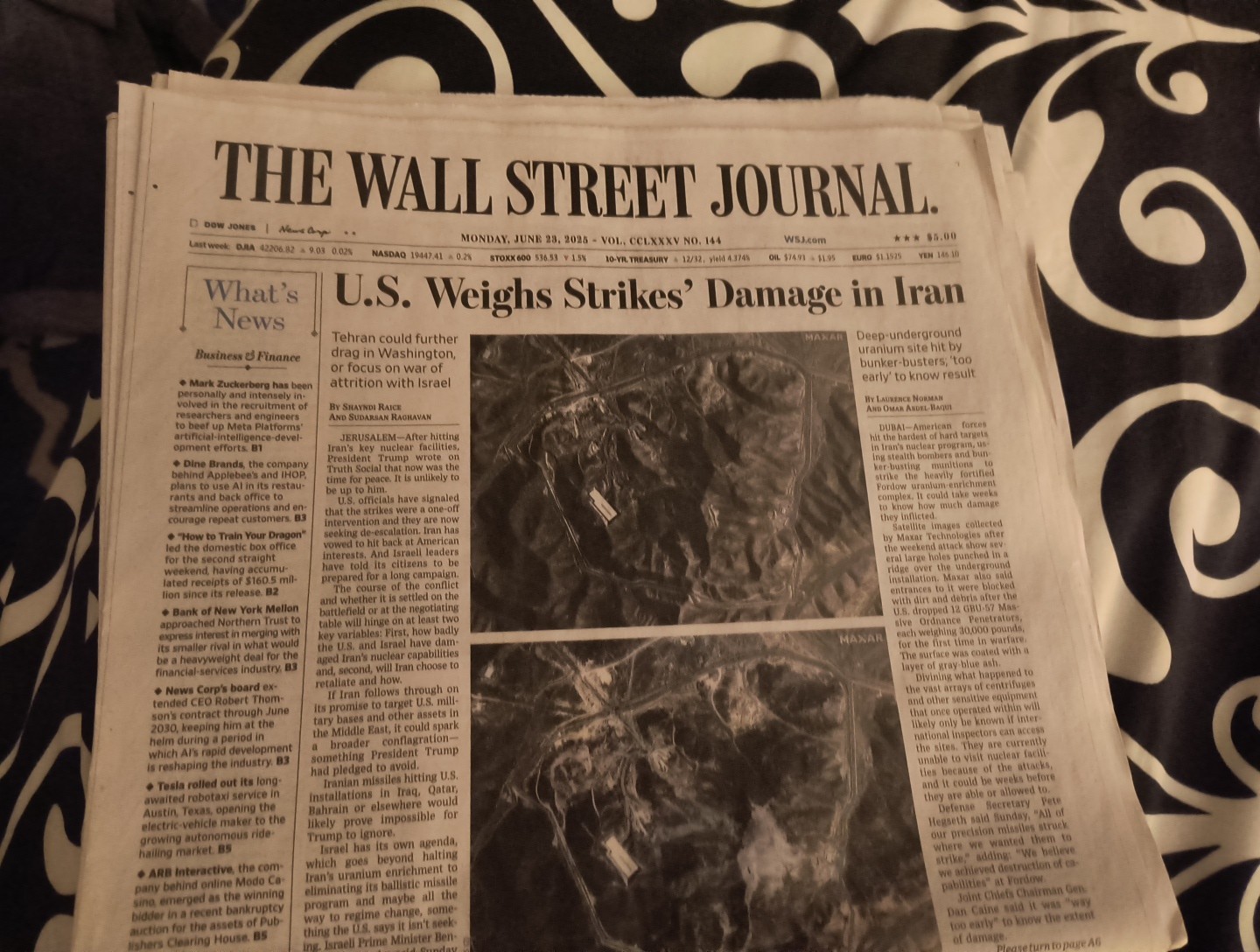 The Wall Street Journal Monday June 23 2025 U.S. Weighs Strikes’ Damage in Iran