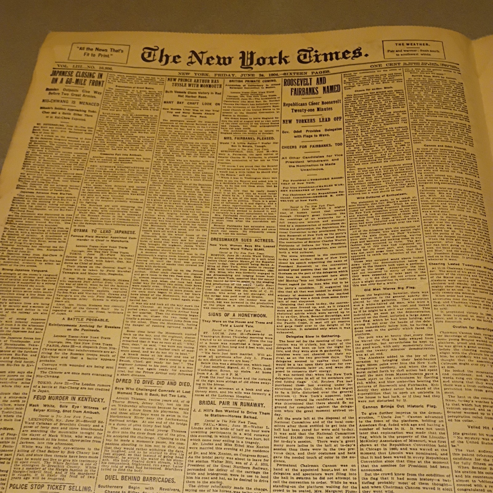 New York Times Newspape July 6, 1900; June 24, 1904; June 7, 1884; July 12, 1884