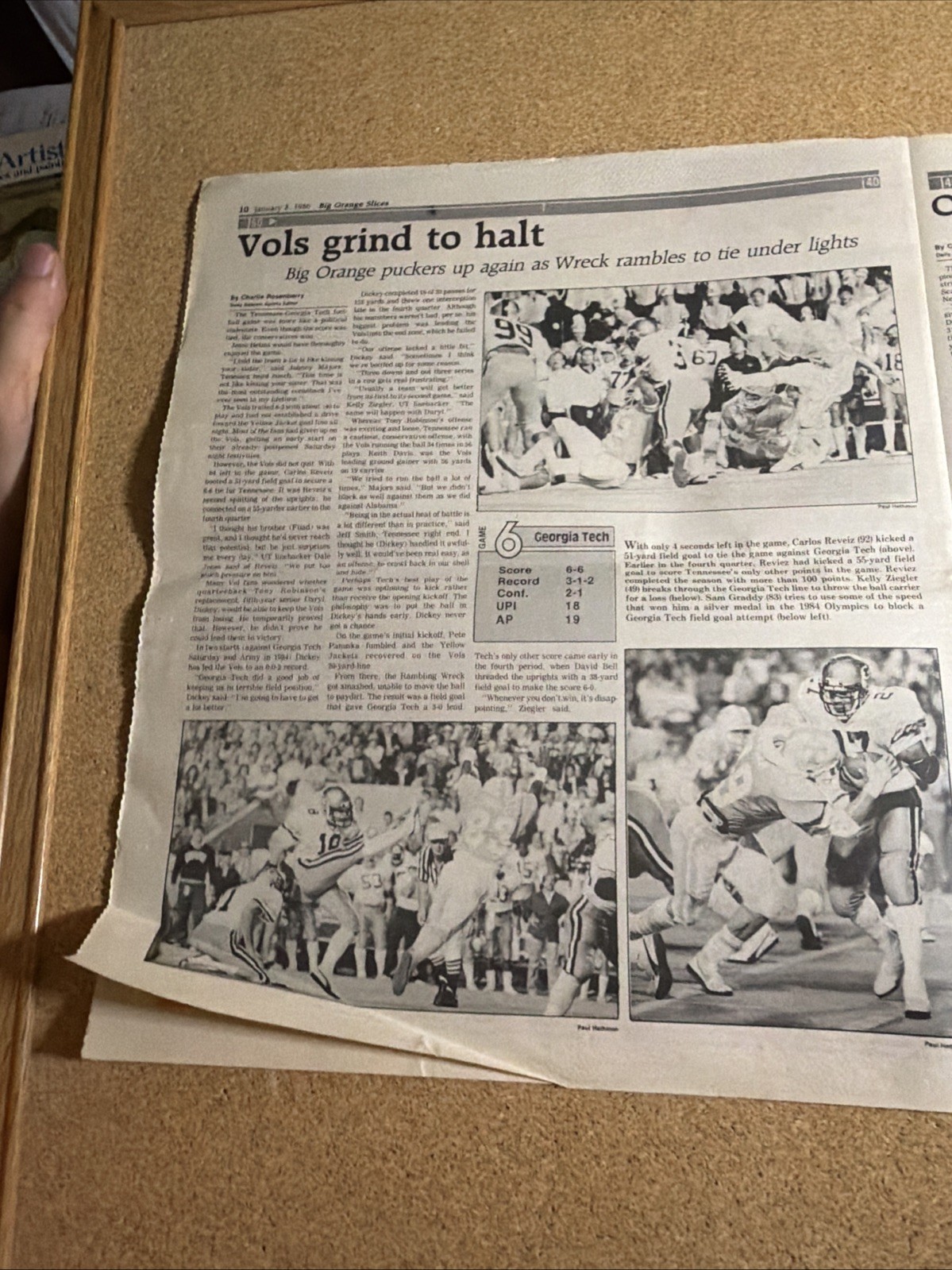 1985 Tennessee Vols Football Sugar Bowl Sugar Vols 2 Paper Special Inserts VG