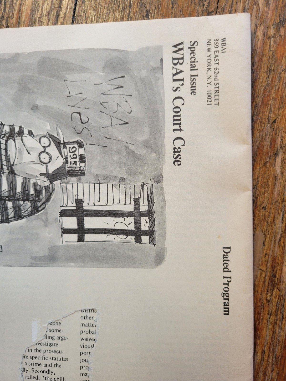 VINTAGE WBAI Magazine, May 1972, Original NEW YORK CITY Radio Station, Court