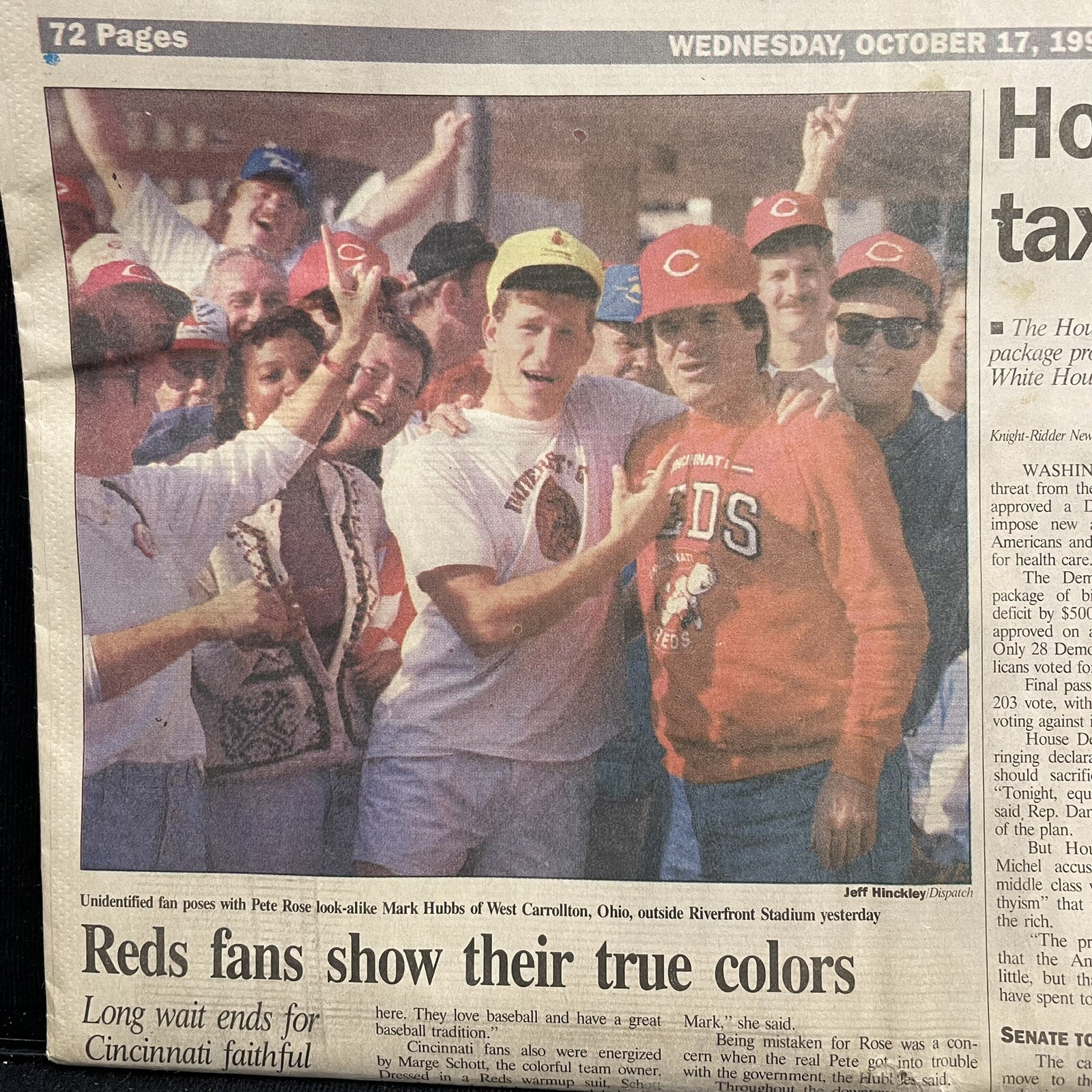 Columbus Dispatch Cincinnati Reds Win Game 1 Of World Series Newspaper 1990