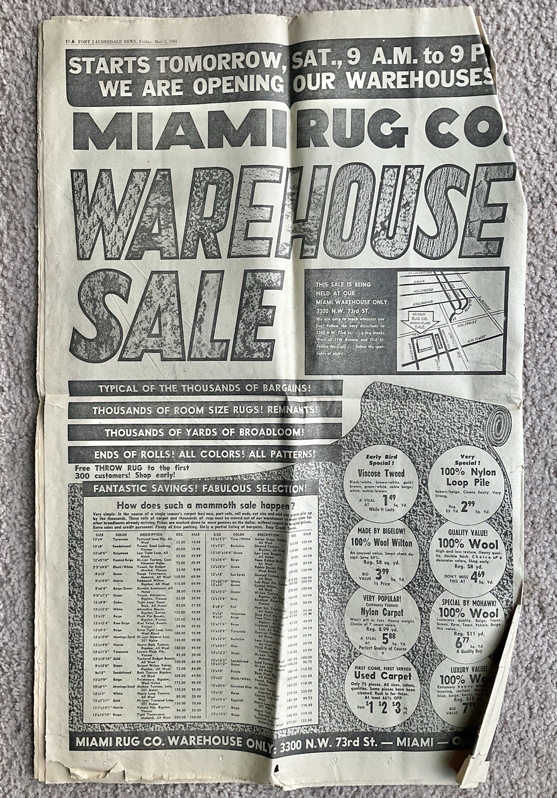 US Spaceman Rides Rocket To Its Goal – May 5, 1961 Fort Lauderdale Newspaper FL