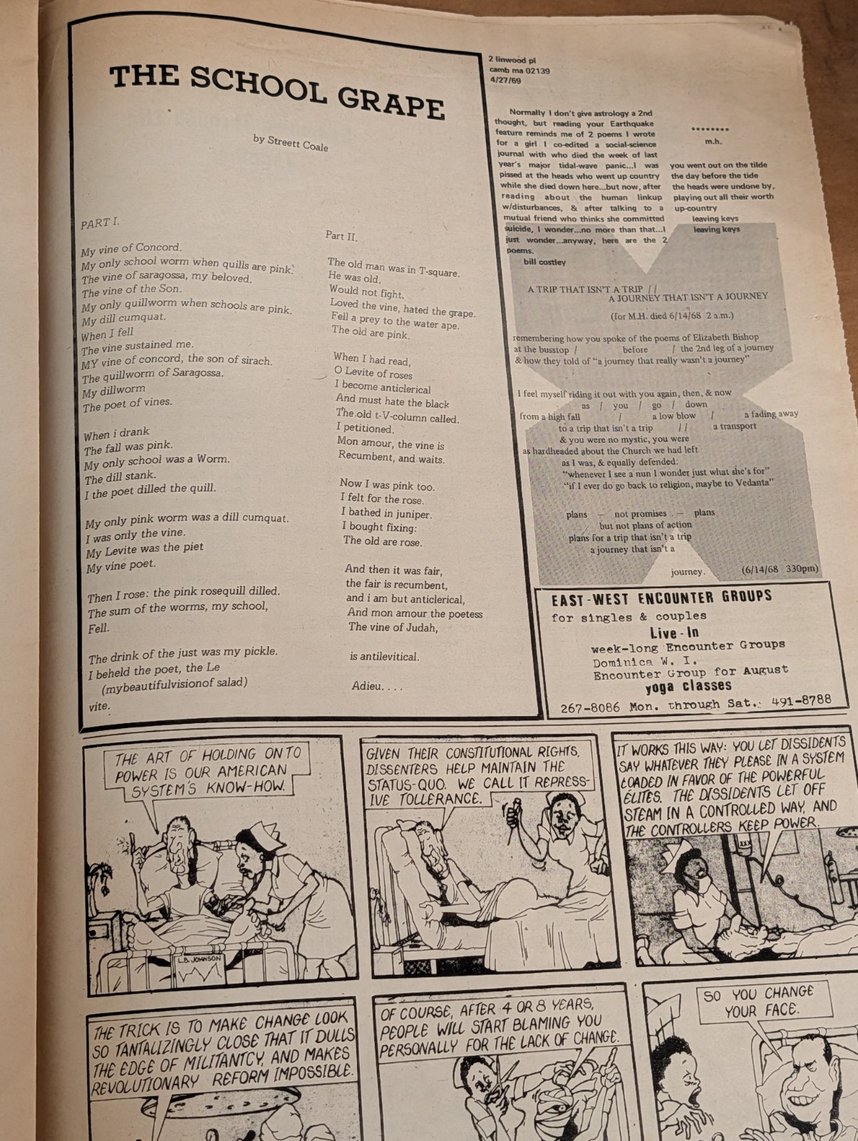 Revelations 1969 Underground Newspaper Cambridge William Blake Black Panthers 2