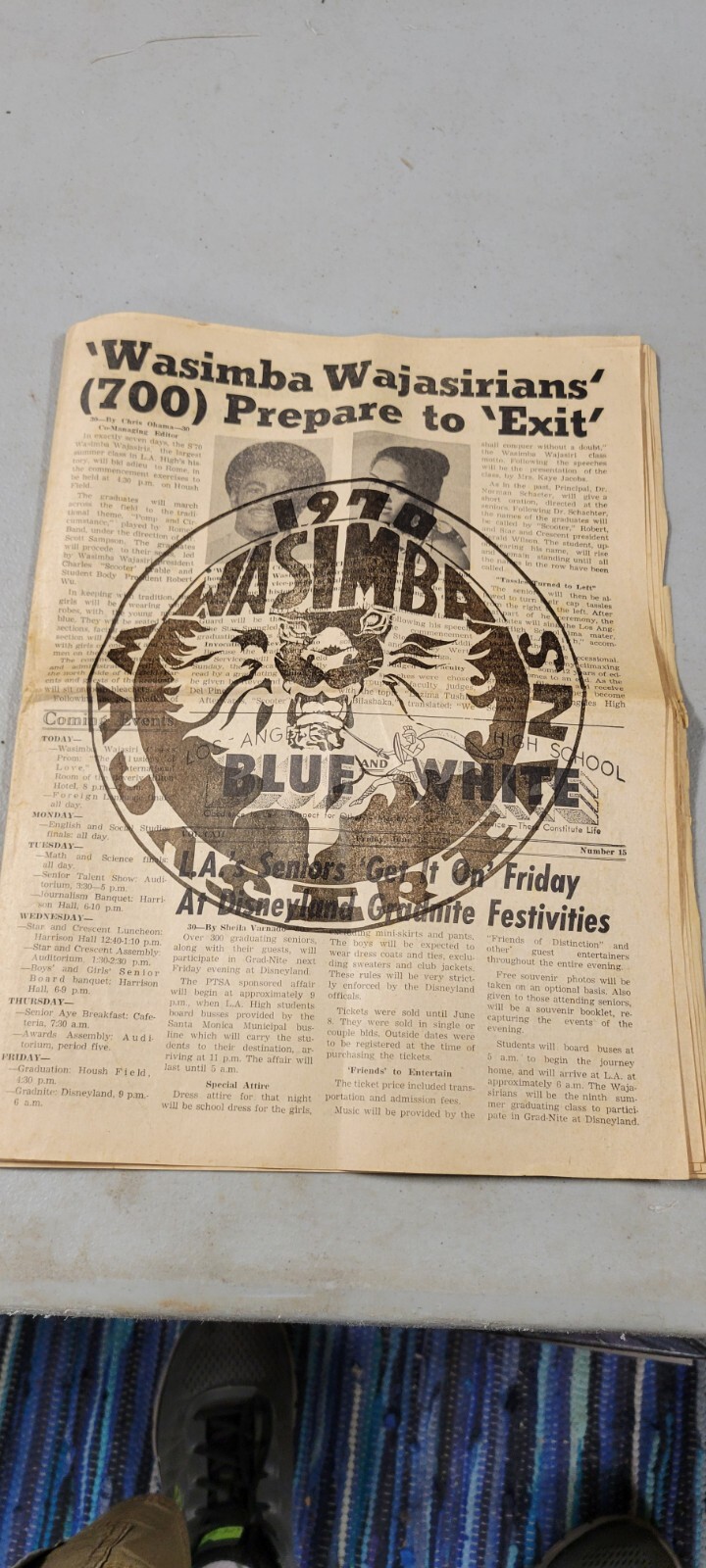 Vintage Rare 1970 LA High School Americana Wassimba Wajasiris Black Newspaper