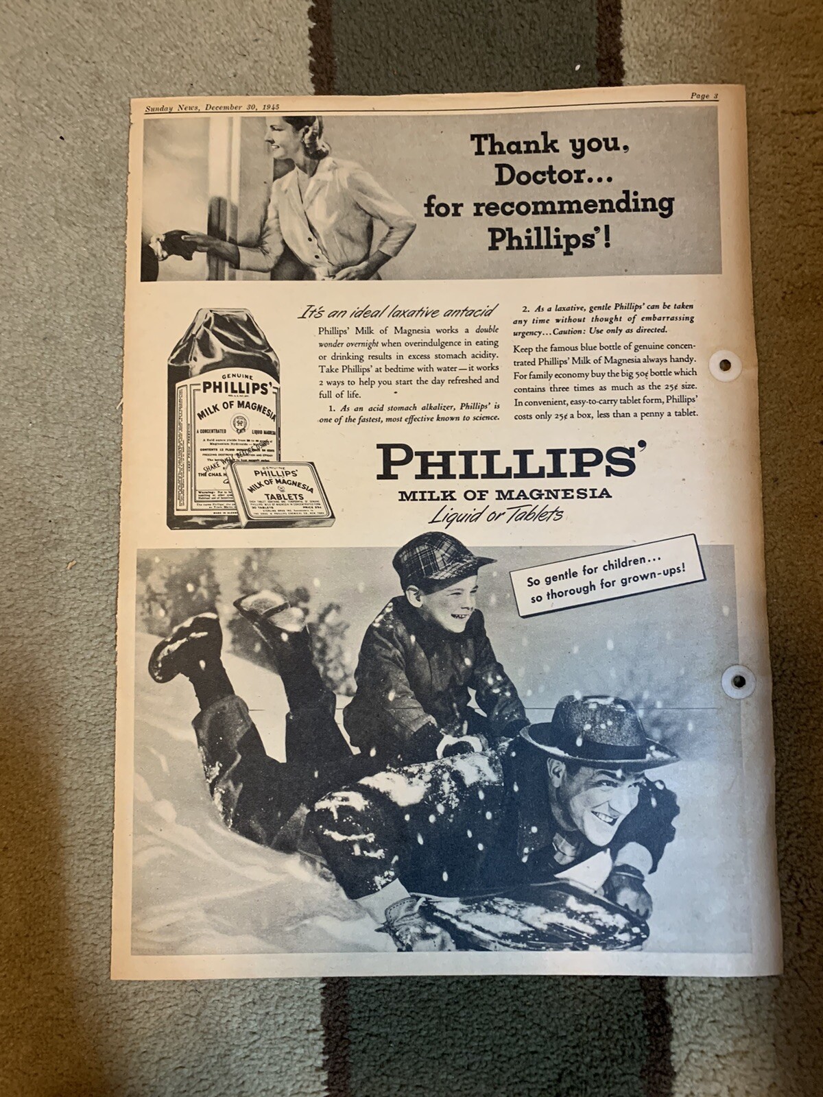 FRANK SINATRA December 30 1945 SUNDAY NEWS New York Picture Newspaper