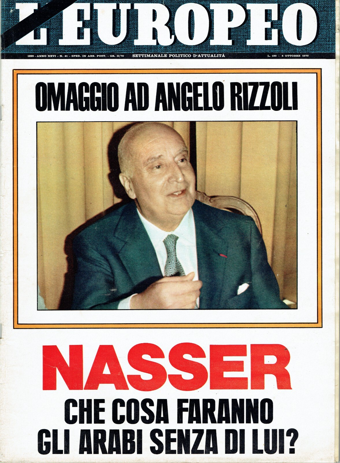 EUROPEAN 1970/41=ANGELO RIZZOLI=AMERICA’S CUP=MAURO DE MAURO=CHRISTINE JORGENSEN