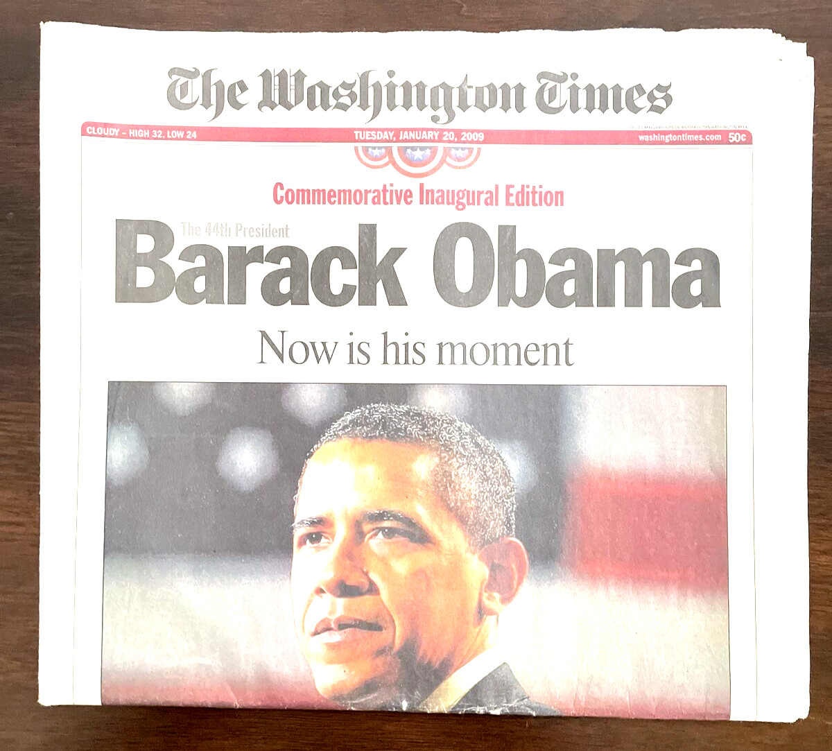 Washington Times January 20 2009 Commemorative Inaugural Edition Barack Obama