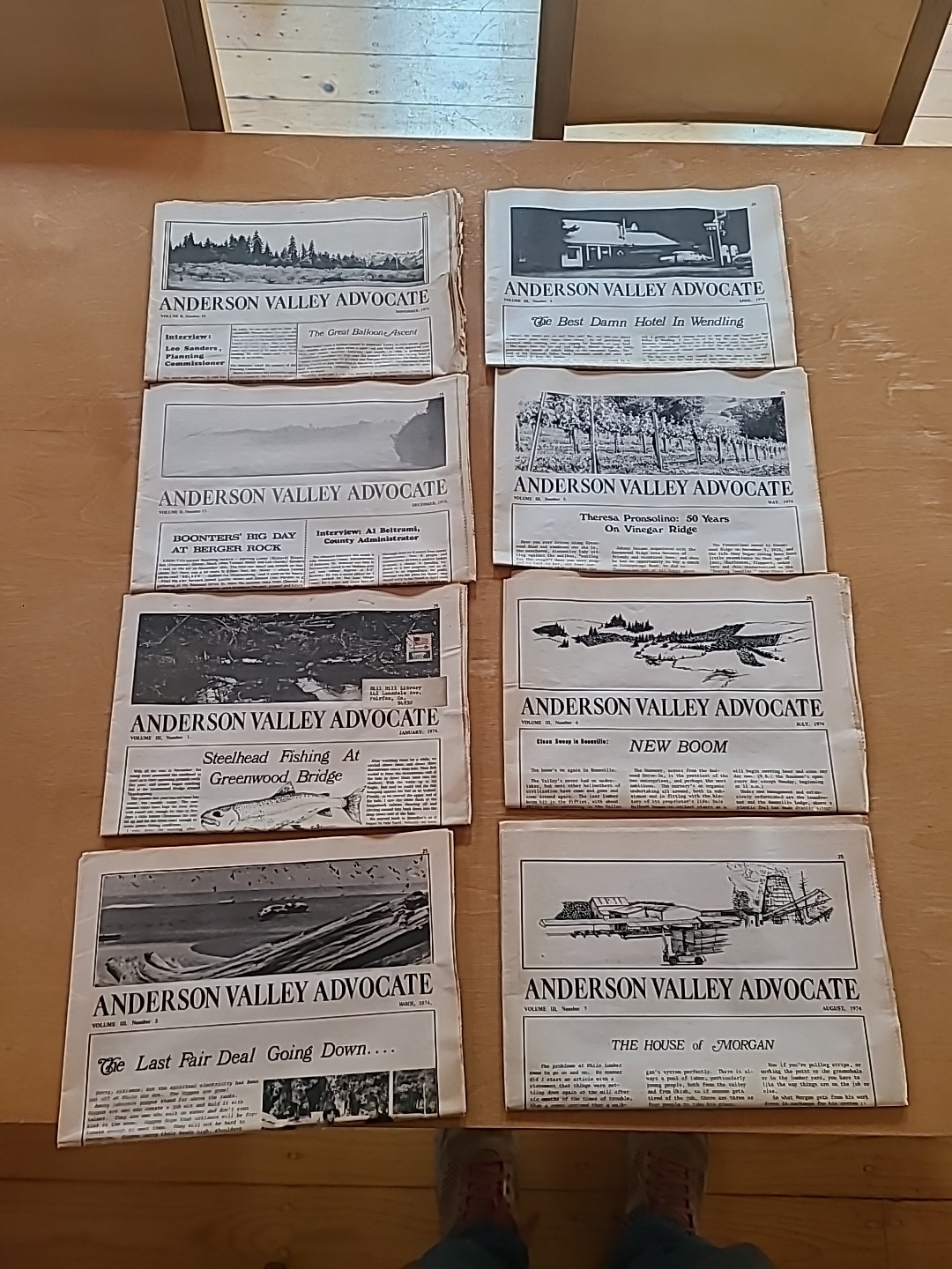 Anderson Valley Advocate Newspaper Lot of 11 Issues 1973 – 1974 Boonville Philo