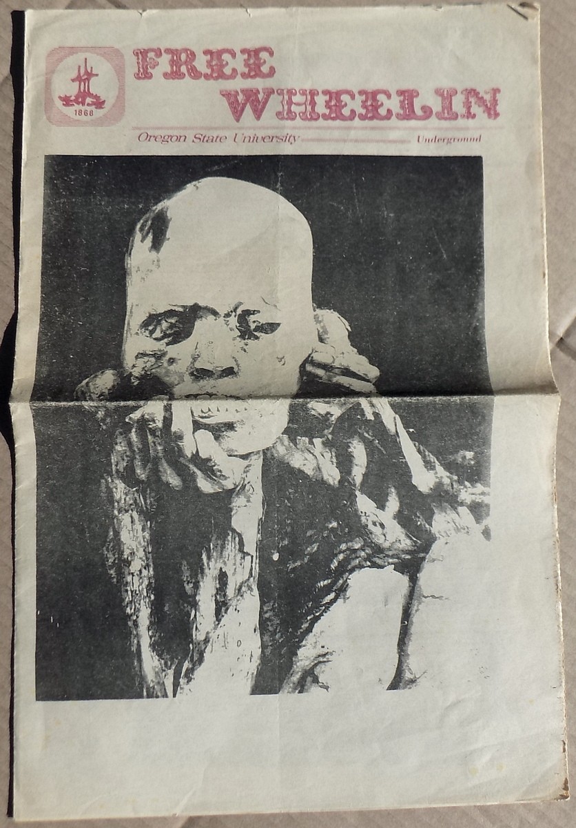 ~1968 FREE WHEELIN Oregon State University Underground Newspaper Marijuana Draft