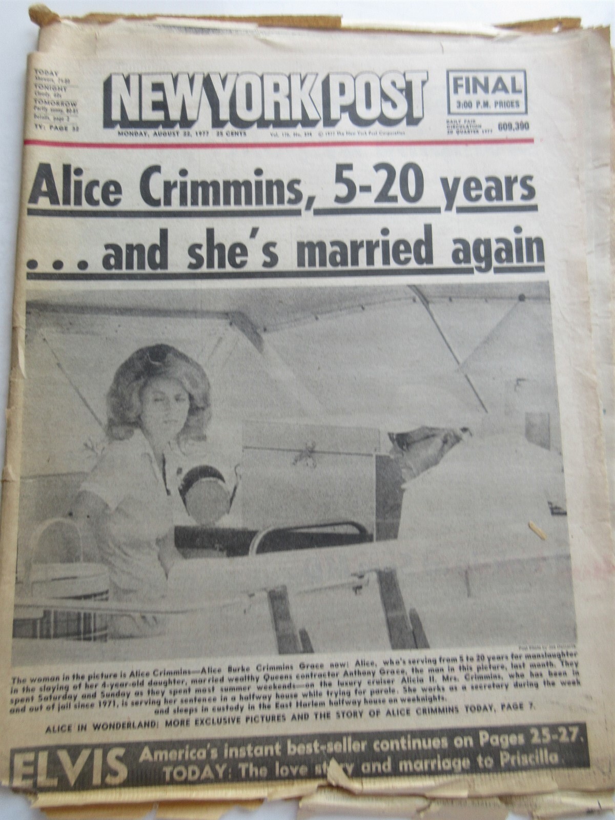Alice Crimmins Tom Seaver Returns As Red Aug 22 1977 New York Post newspaper