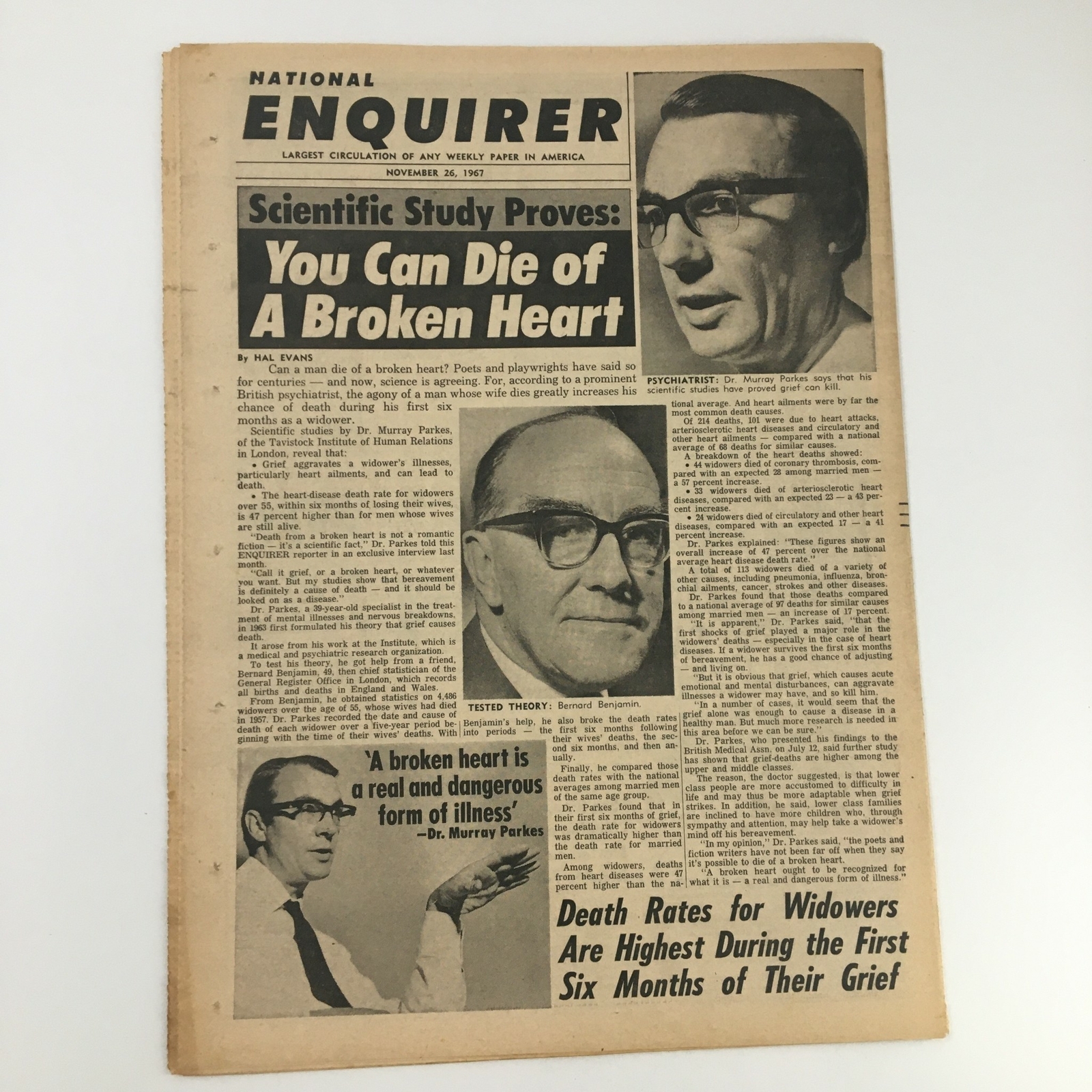 National Enquirer Newspaper November 26 1967 Lieutenant Rosenbach & Lynda Bird