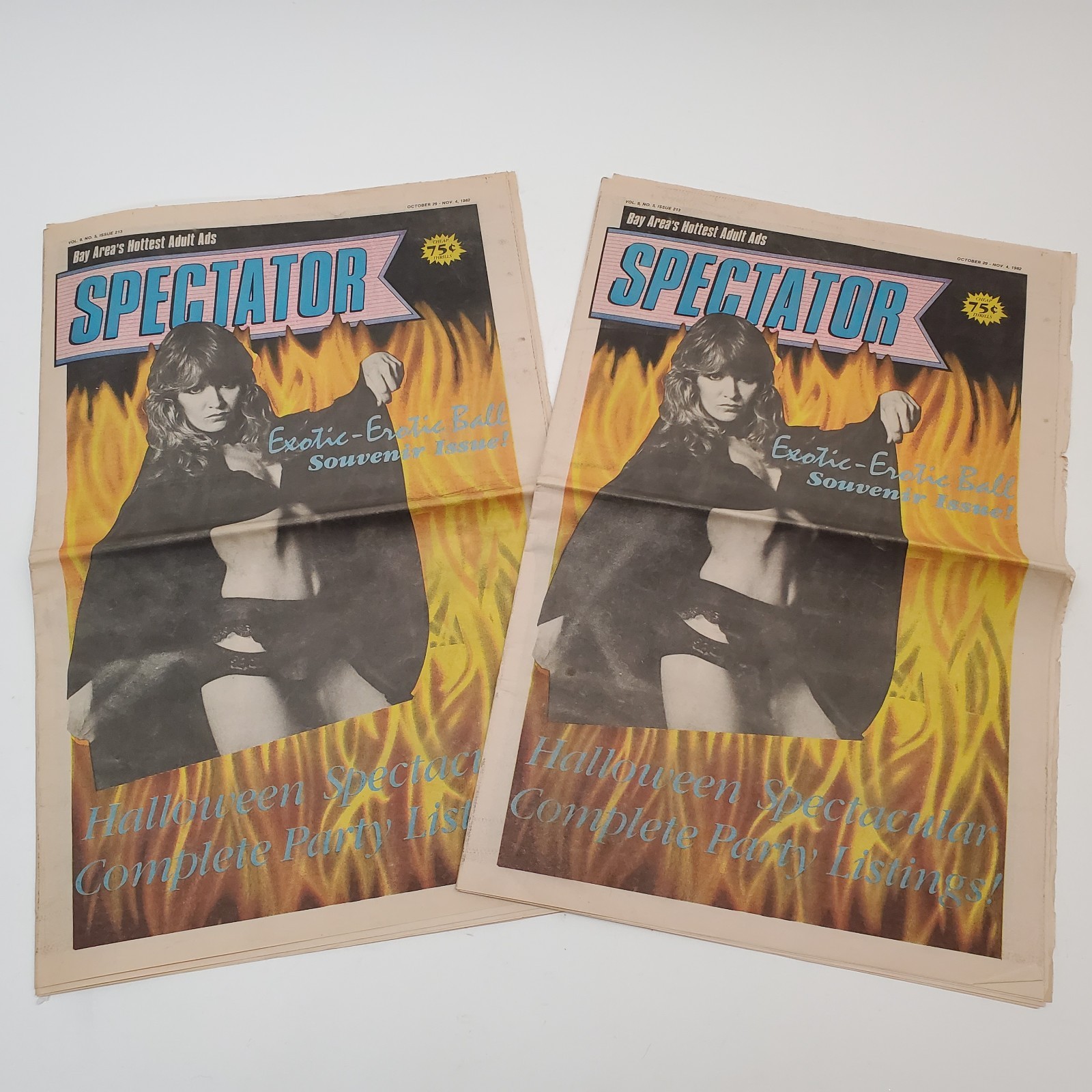 2x 1982 Spectator SF Adult Magazine Newspaper Exotic Erotic Ball Halloween 24pg
