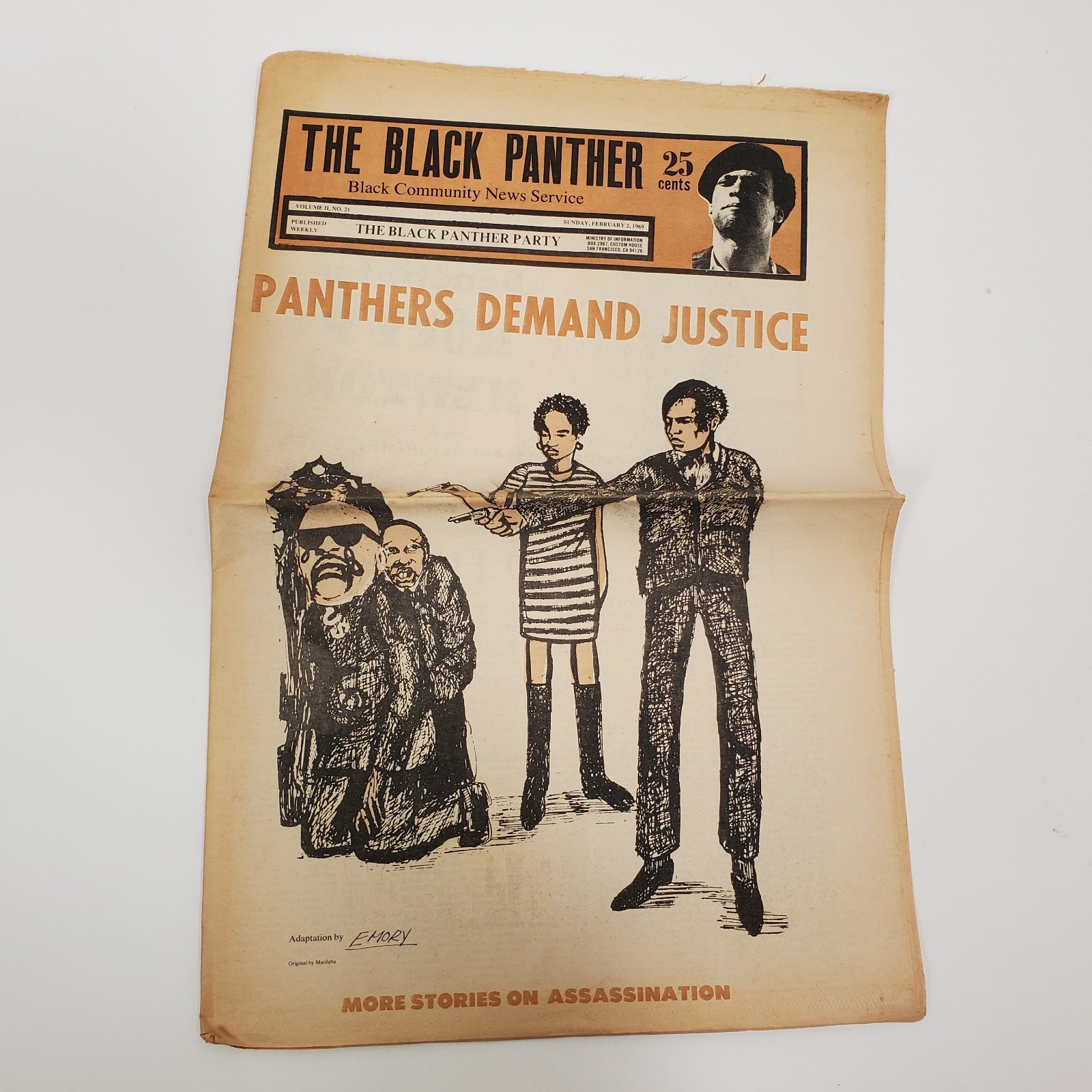VTG 1969 The Black Panther Newspaper Feb 2 Vol II No 21 Black Community News