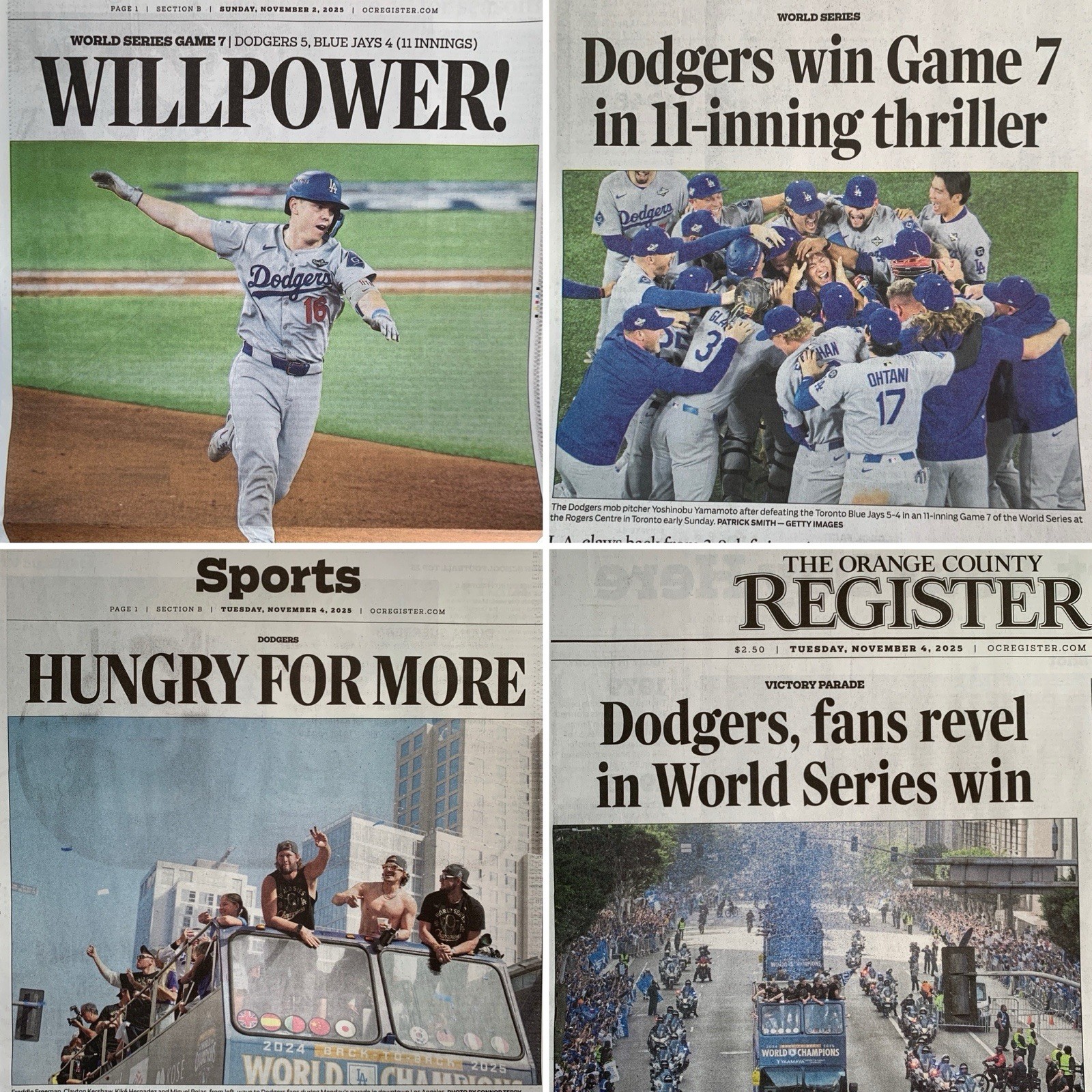 Los Angeles Dodgers World Series Championships & LA Parade ~ OC Register 2025