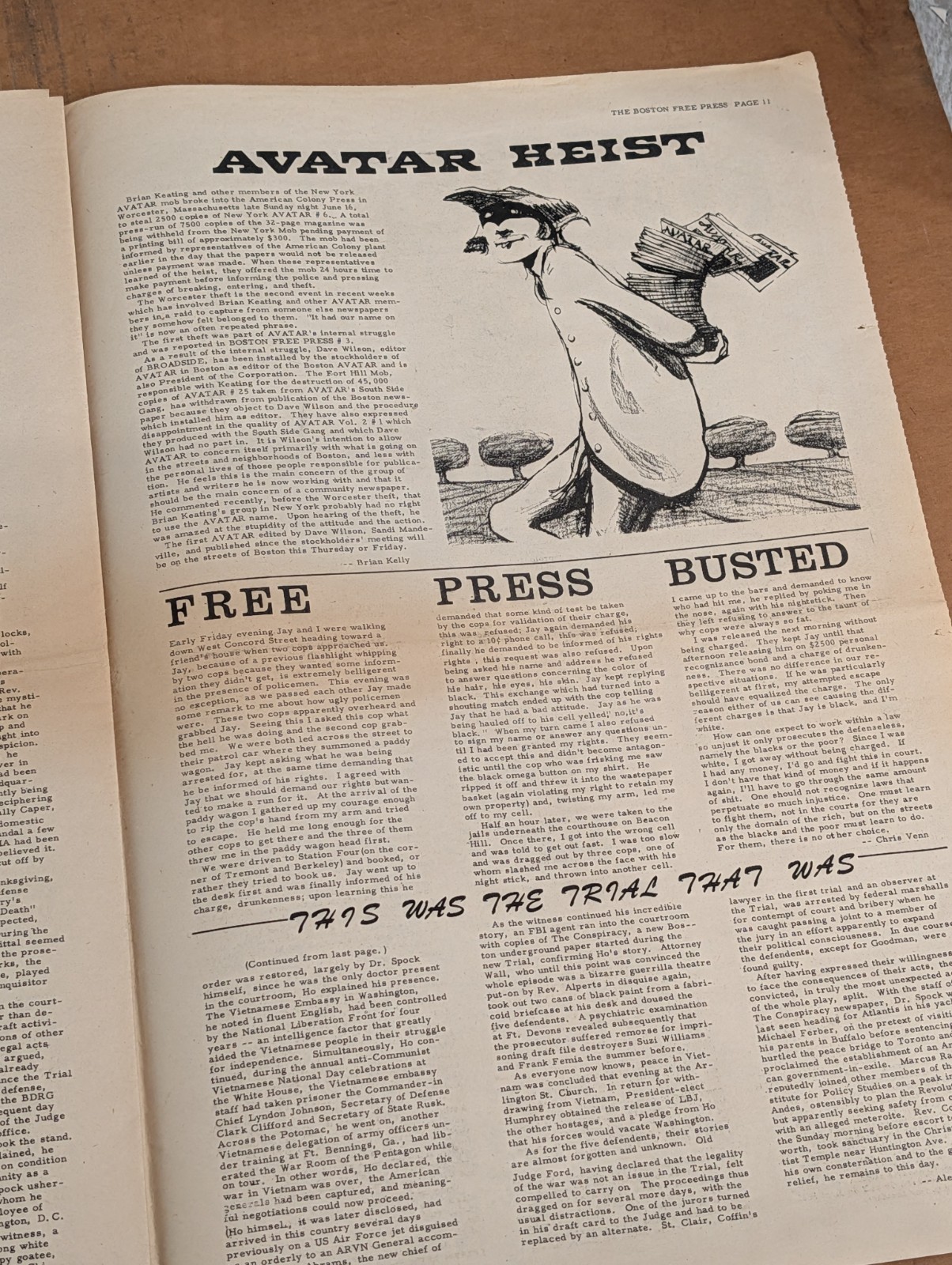 Boston Free Press No. 5 1968 Underground Newspaper Spock Trial Marcuse Antonioni