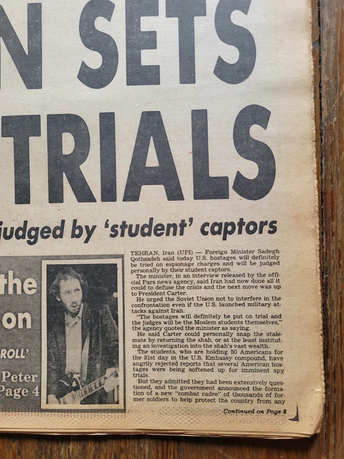 New York Post Newspaper, Dec 4, 1979, Iran Sets Spy Trials, The Who Stampede
