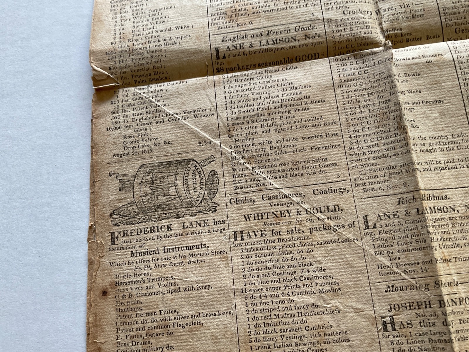 NAPOLEON AT ST HELENA ISLAND NEWSPAPER COMPLETE NORTH HAMPTON MASS 1815 PUBLICL