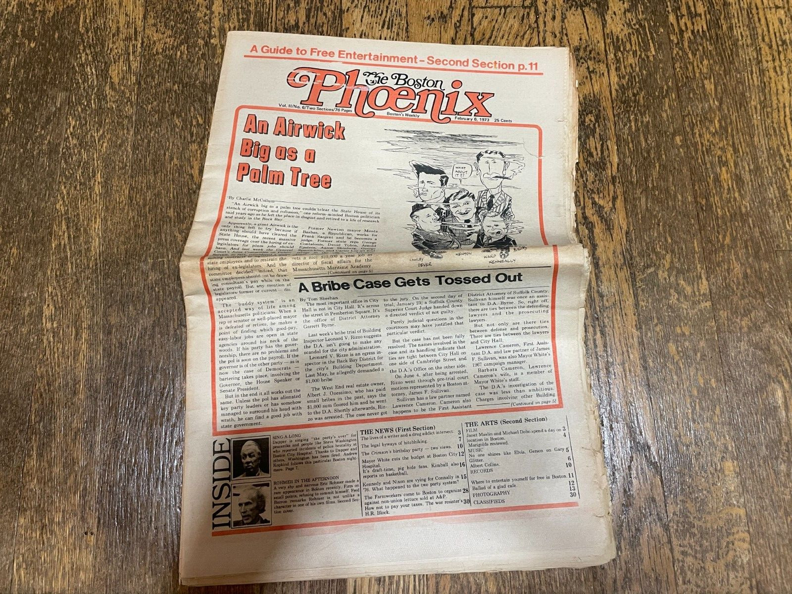 Boston Phoenix Newspaper February 1973 Neil Young Concert Ad Prine Kurtzman