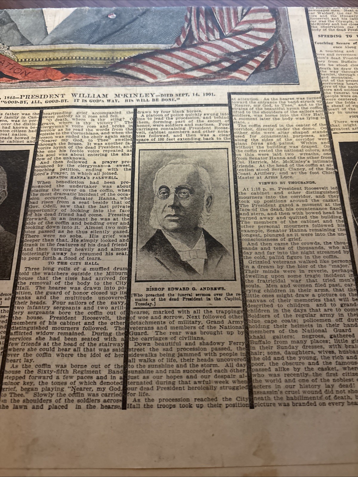Newspaper President McKinley Burial 9/21 1901Utica Saturday Globe Auburn Edition