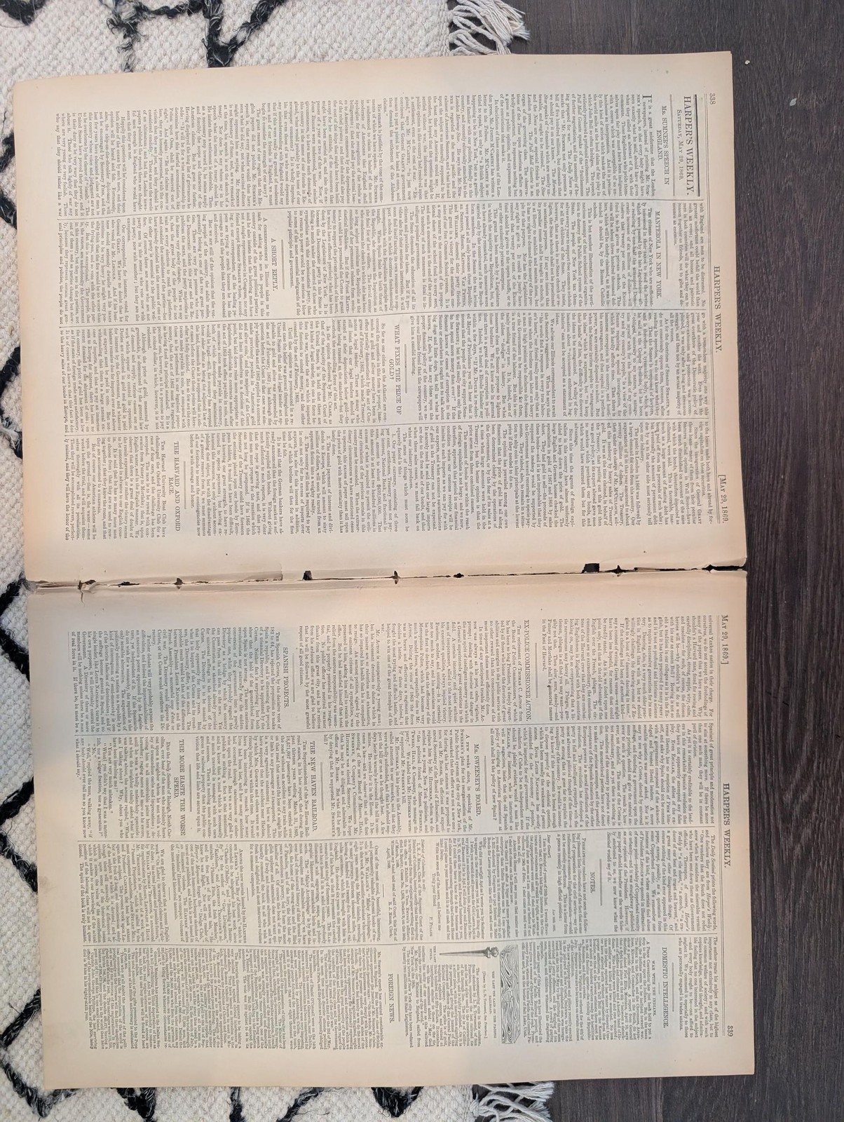 May 29 1869 Harpers Weekly, Transcontinental Railroad Completion Centerfold