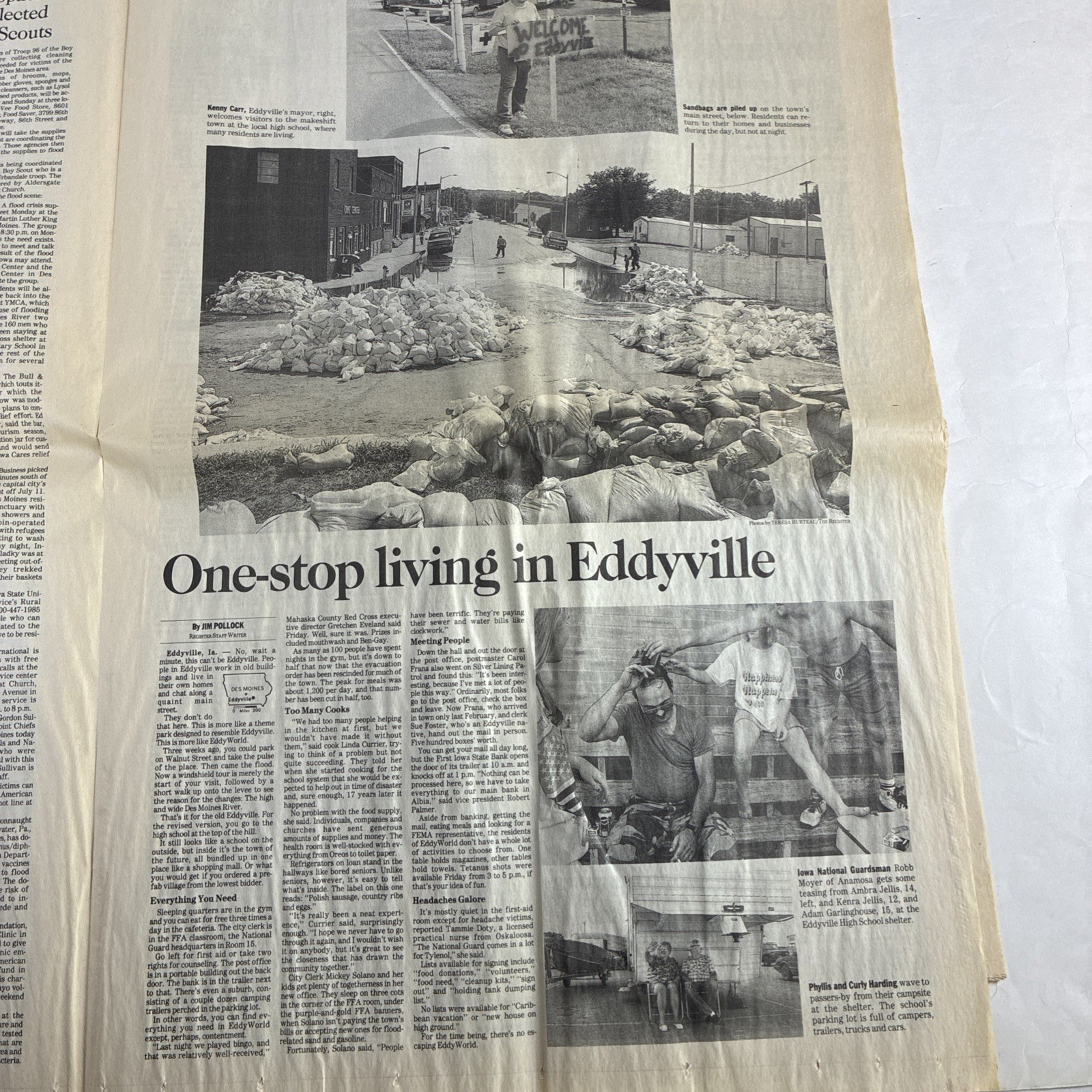 Des Moines Register July 24 1993 Newspaper Iowa Flood of 93 Historic Clean Up