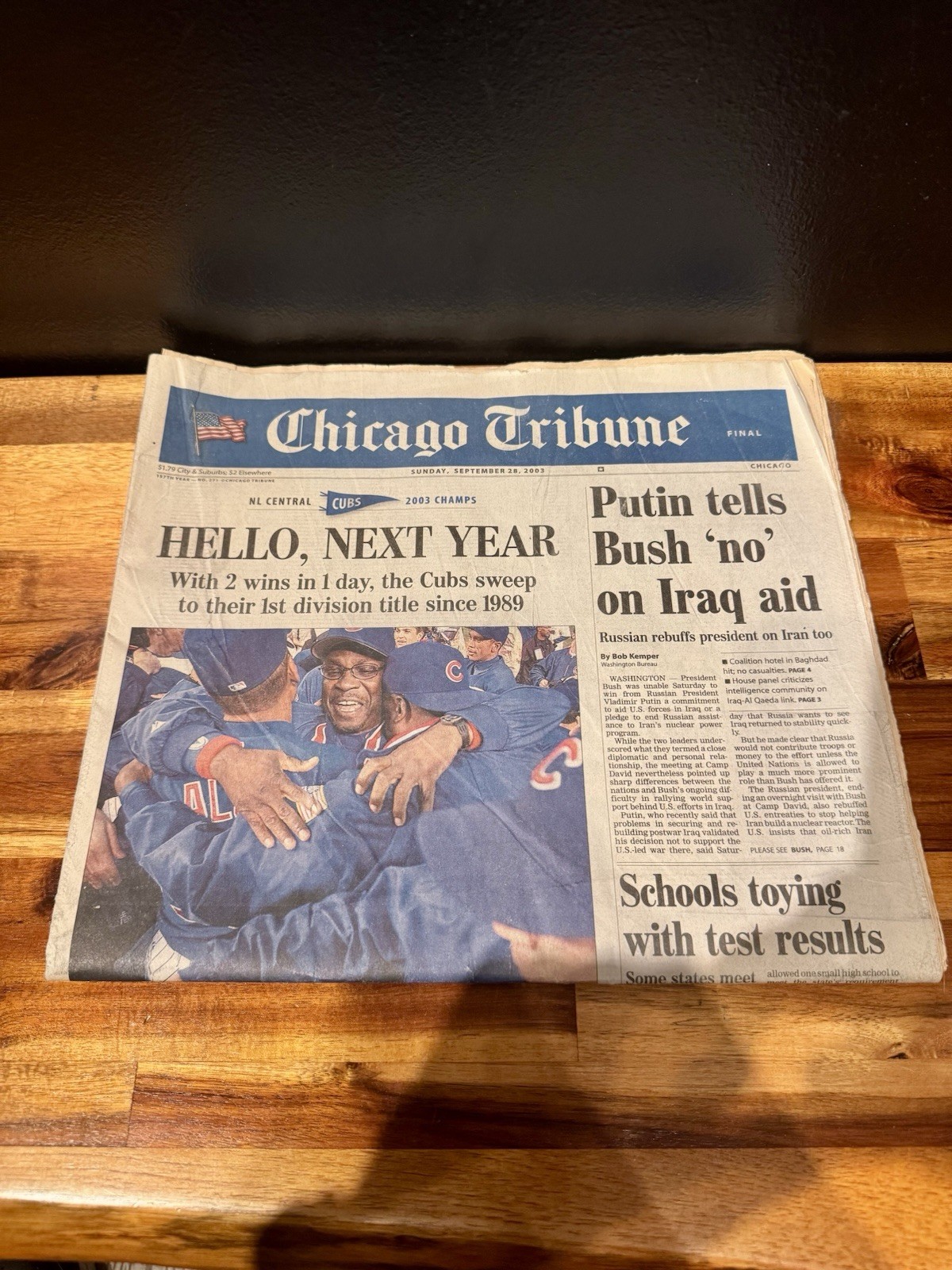 2003 Chicago Cubs Playoff 3 Newspapers Lot Chicago Tribune & Sun-Times Historic