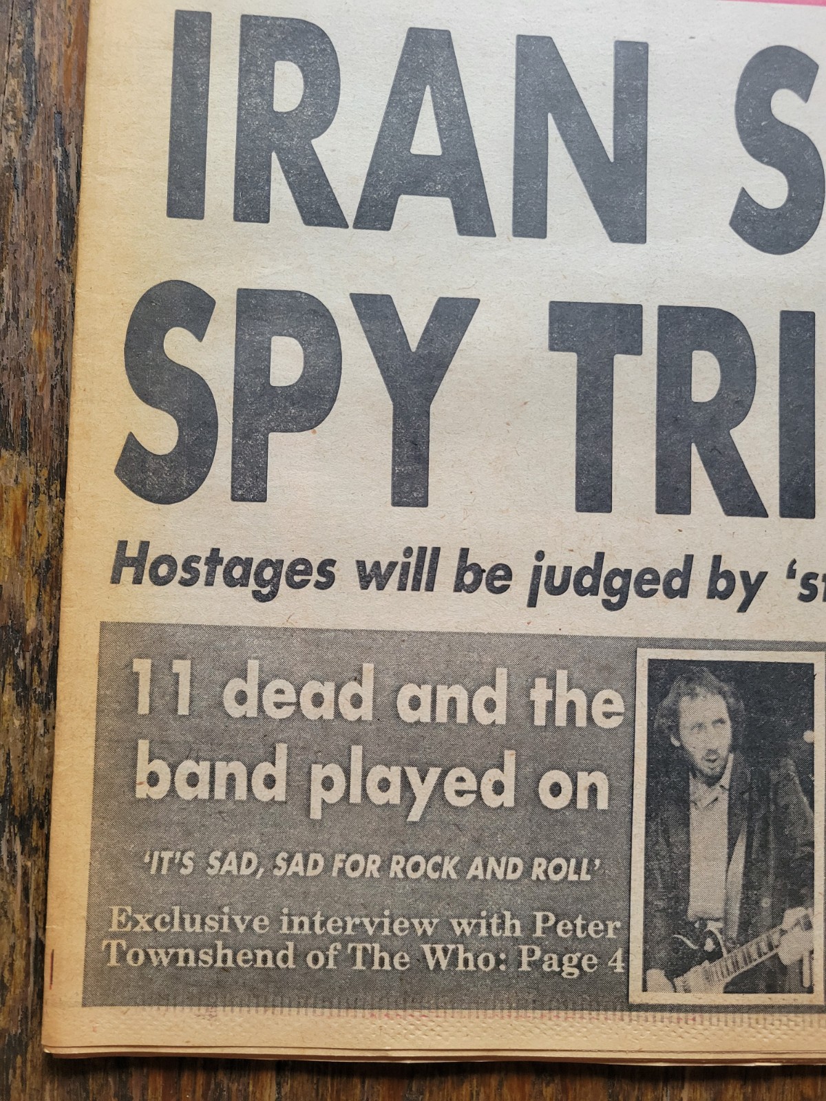 New York Post Newspaper, Dec 4, 1979, Iran Sets Spy Trials, The Who Stampede