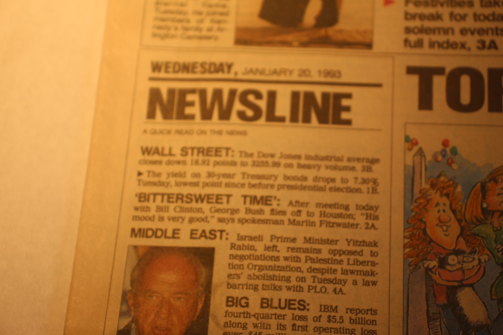 1992 Bill Clinton Inauguration USA Today Newspaper torch passes today vintage