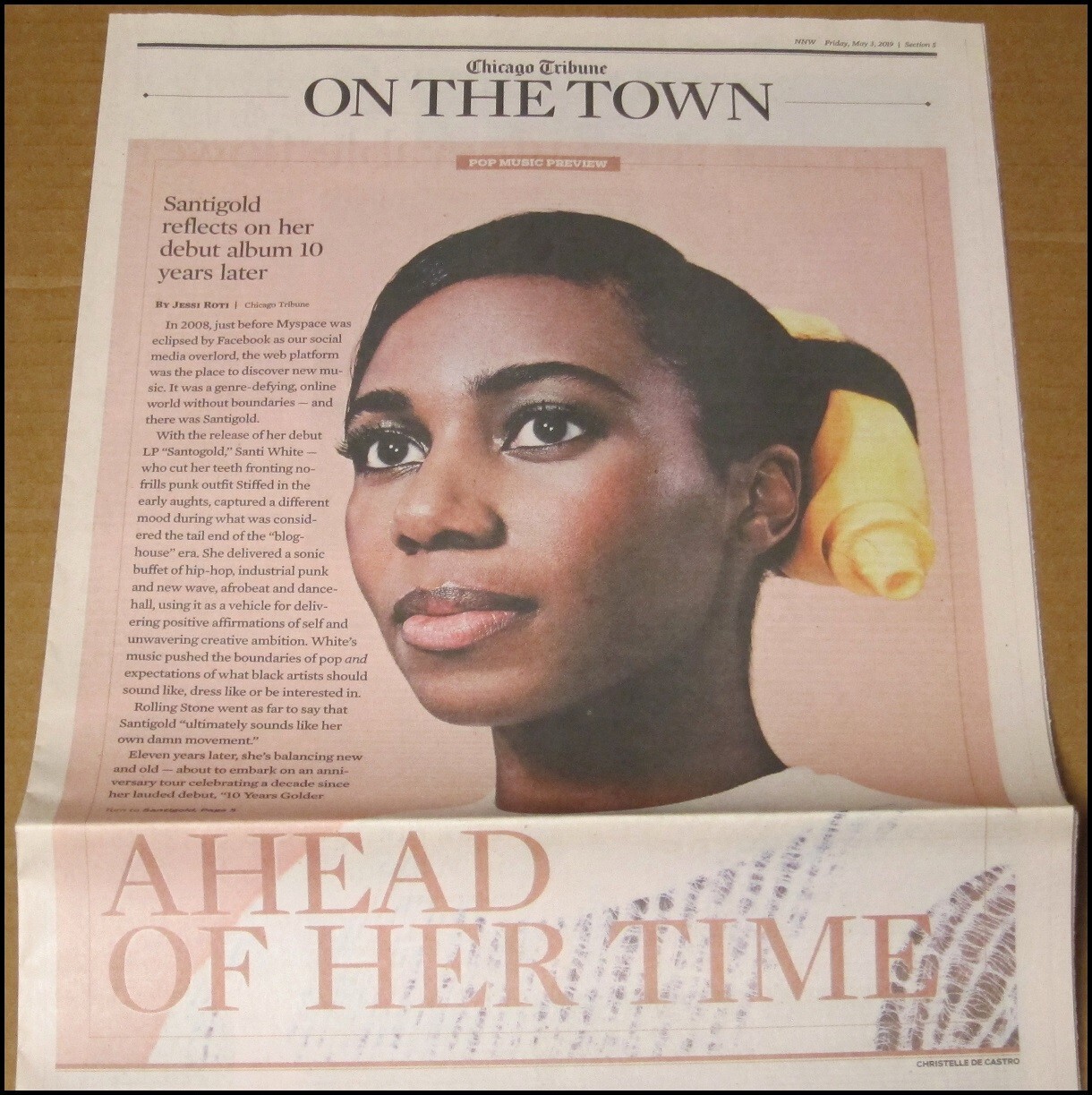 5/3/2019 Chicago Tribune On the Town Santigold 10 Years Golder Tour Santogold