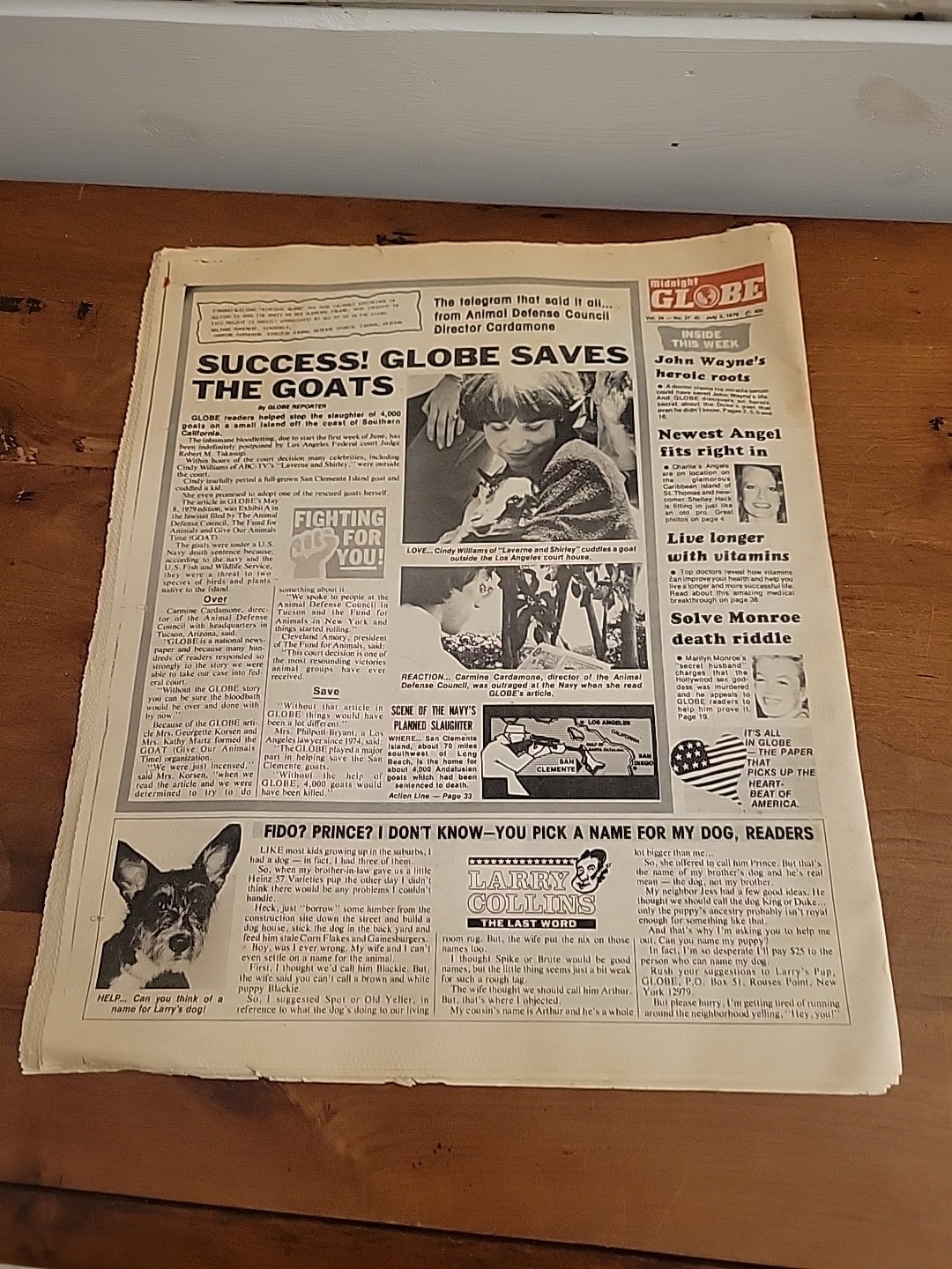 Midnight Globe Vintage Tabloid Magazine John Wayne July 1979