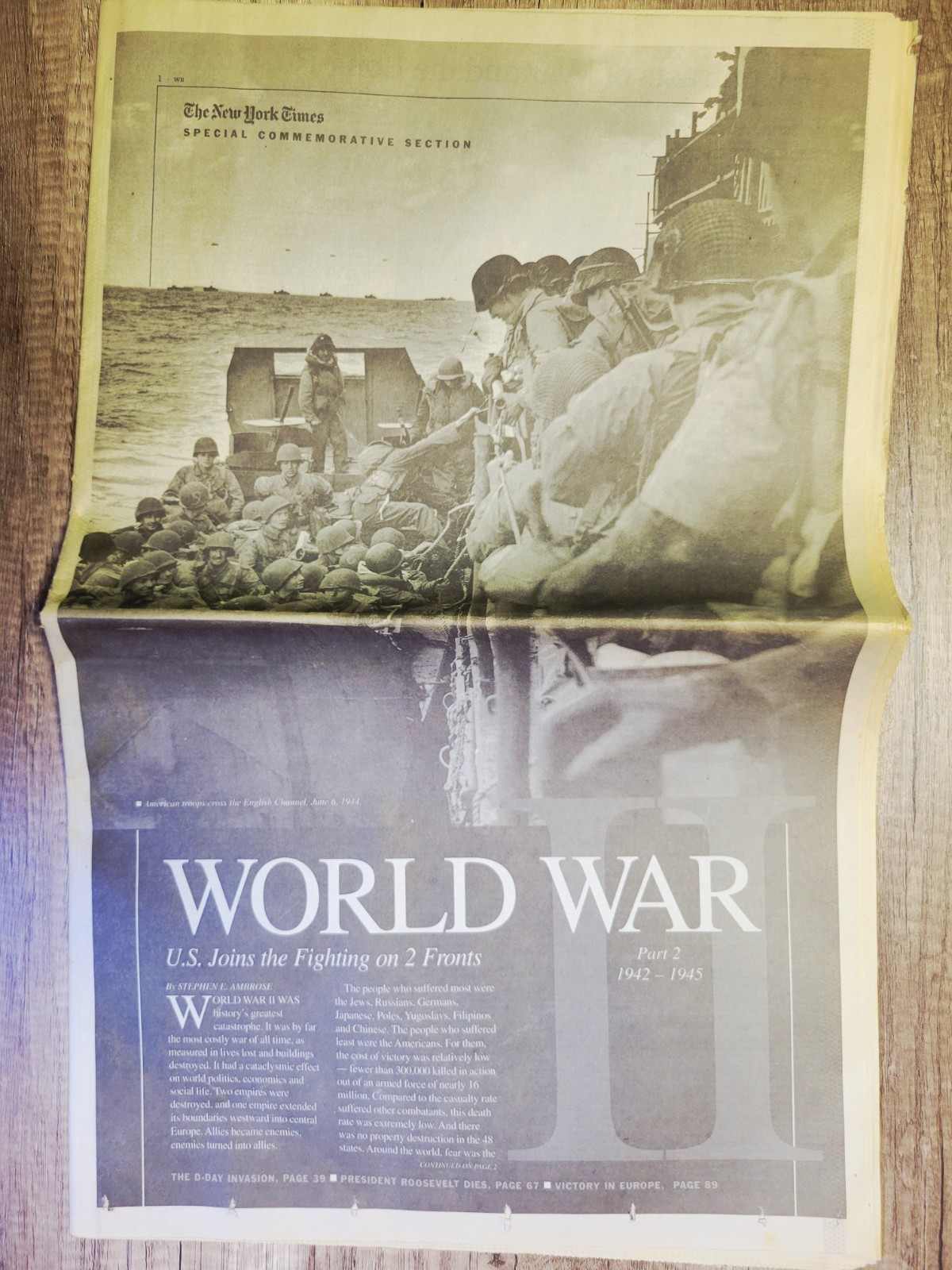 Lot of 2 – 1941 & 1943: New York Times Special “World War II” Parts 1 & 2 w/ COA