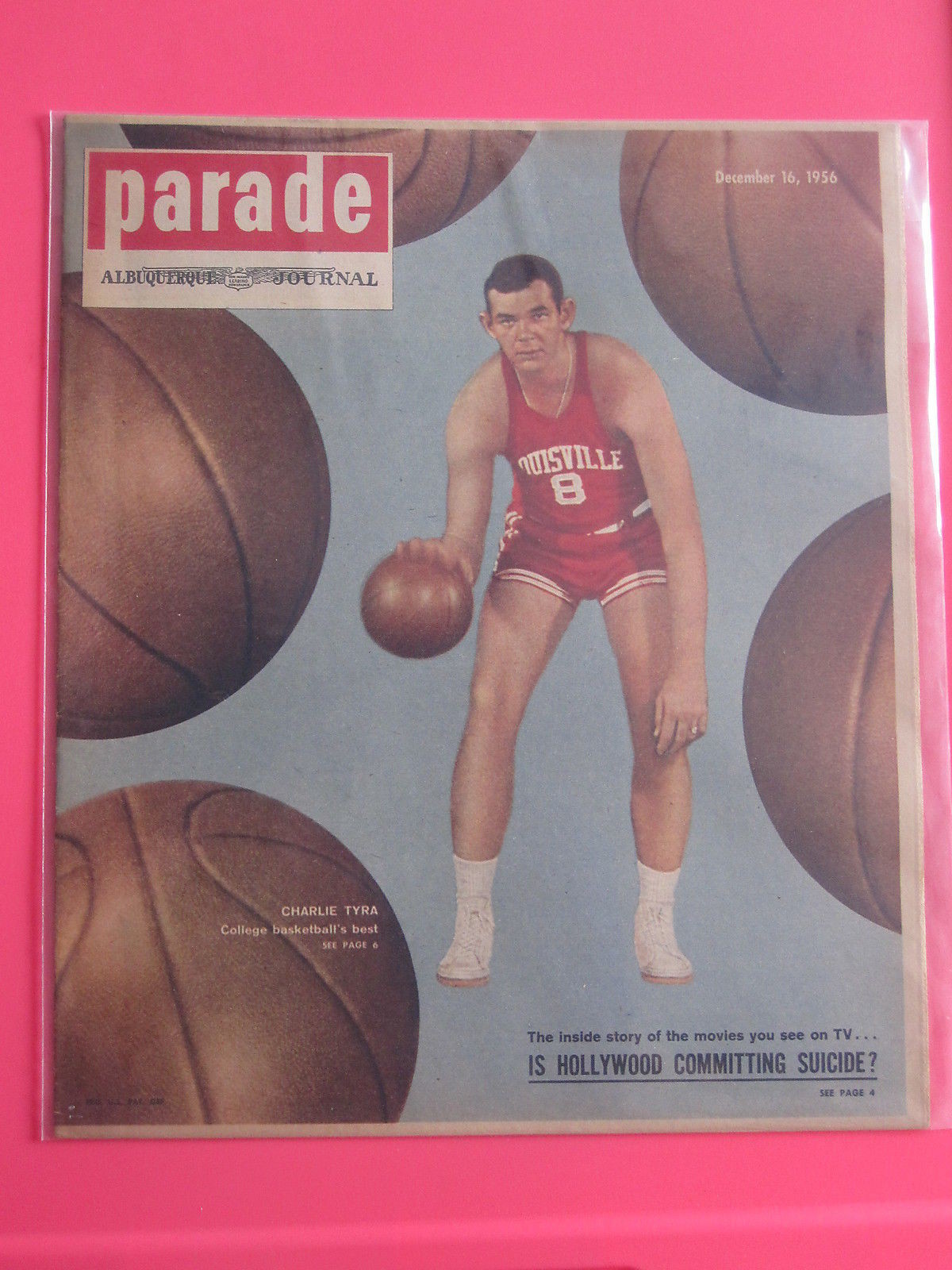 CHARLIE TYRA LOUISVILLE basketball PARADE magazine Albuquerque Journal Dec 1956