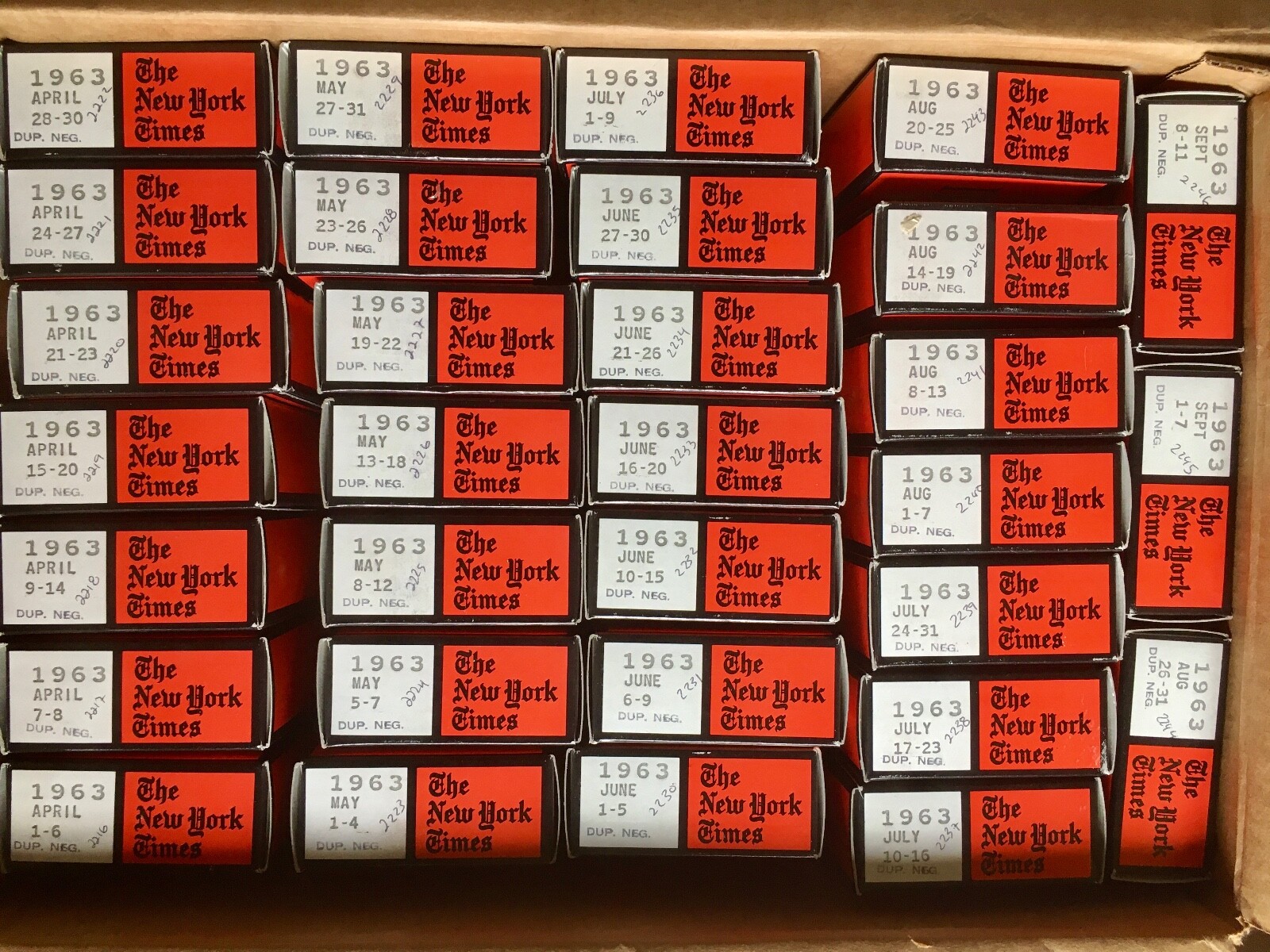 1962-1963 NEW YORK TIMES Microfilm Newspaper Reels All Months (You Choose Month)