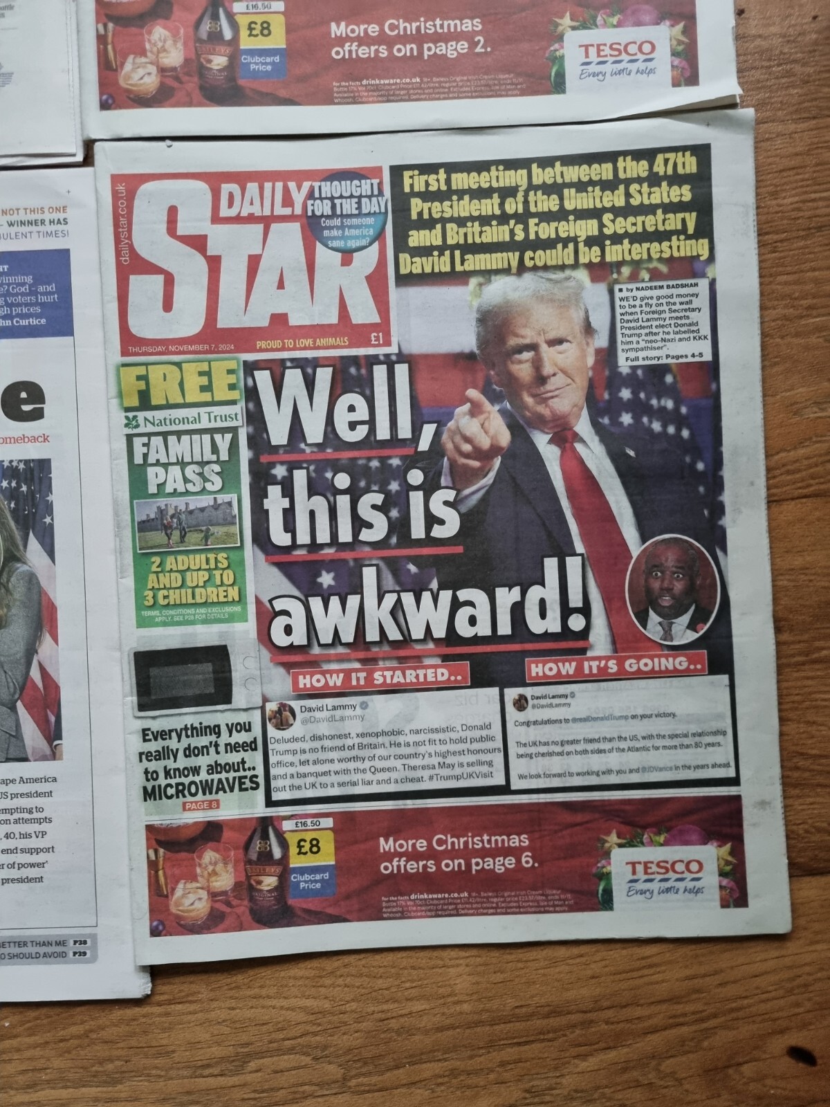9 x UK Newspapers Donald Trump US Elections 07/11/24 Souvenir Editions New