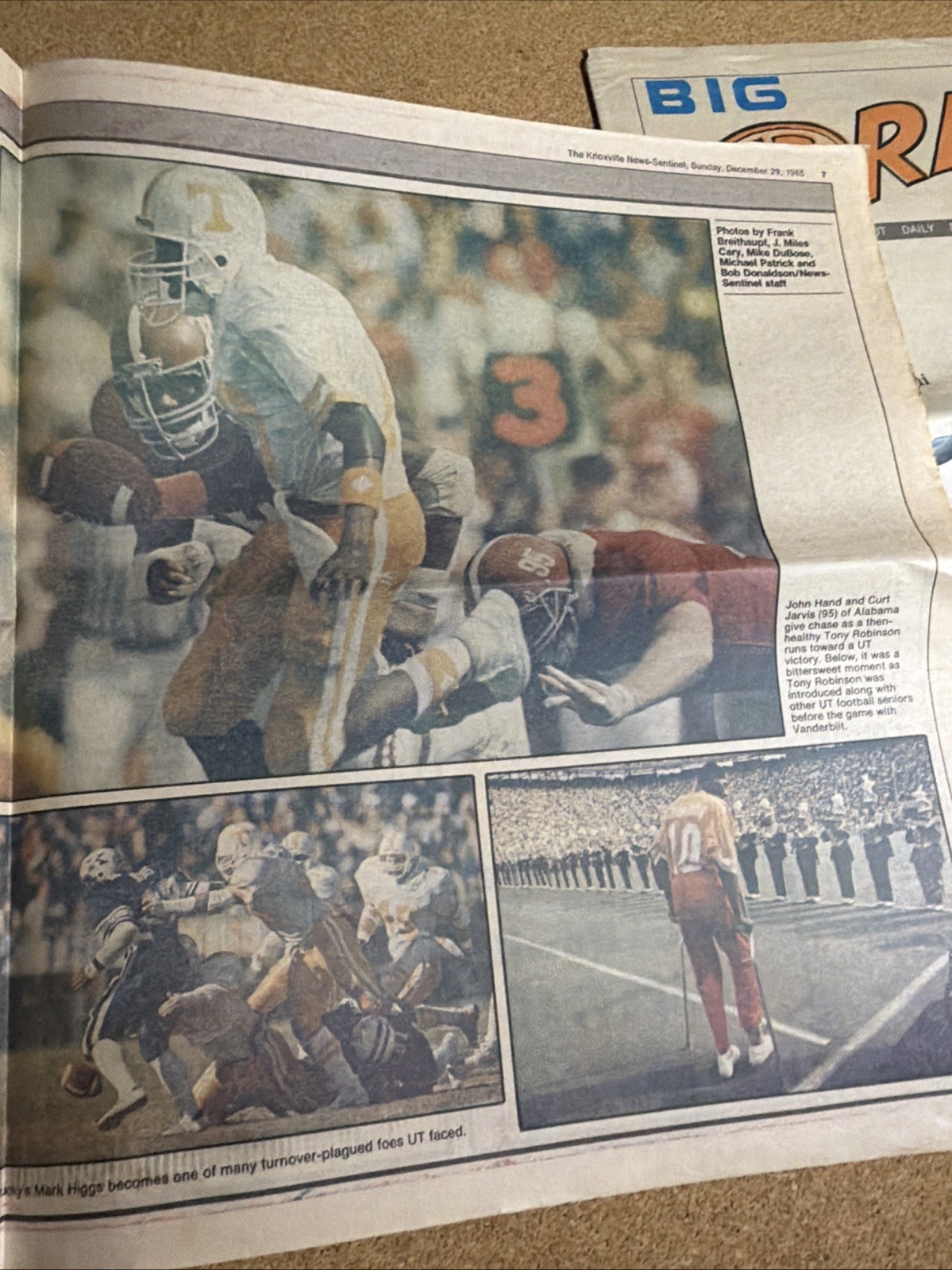 1985 Tennessee Vols Football Sugar Bowl Sugar Vols 2 Paper Special Inserts VG