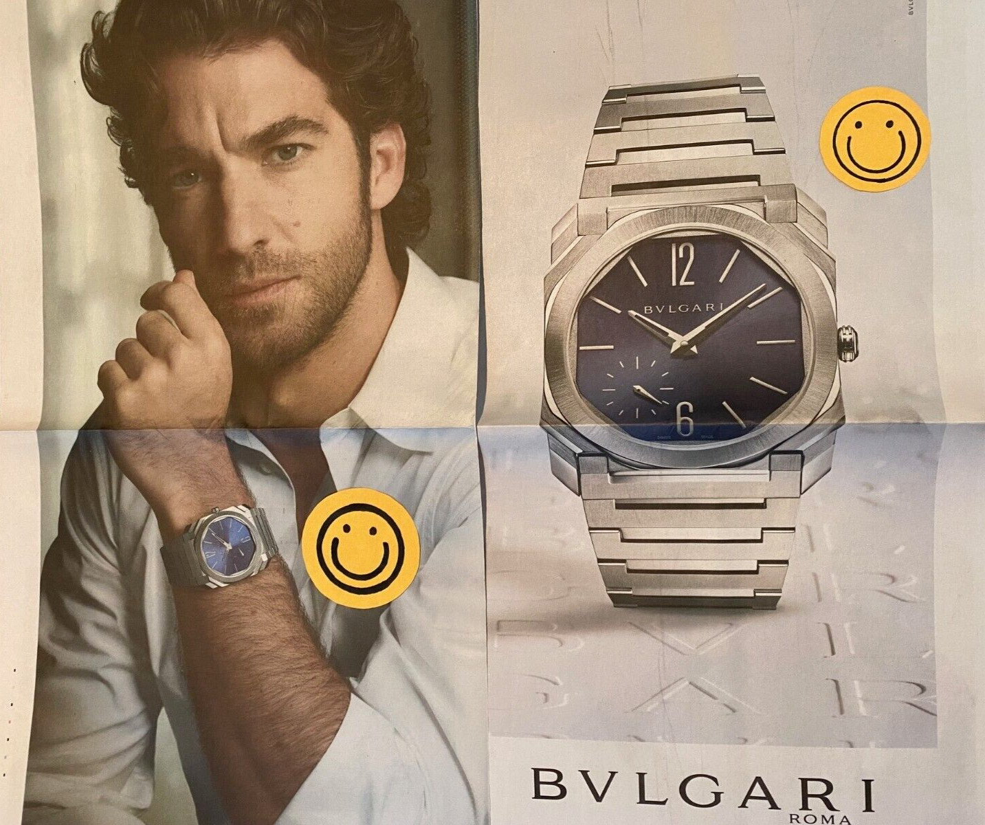 BVLGARI JEWELRY WRISTWATCH NEWSPAPER PAGE AD WALL STREET JOURNAL WSJ.