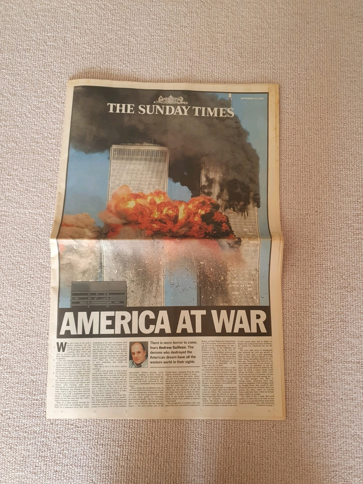 8 x UK Newspapers Documenting Aftermath of World Trade Centre Attacks 9/11