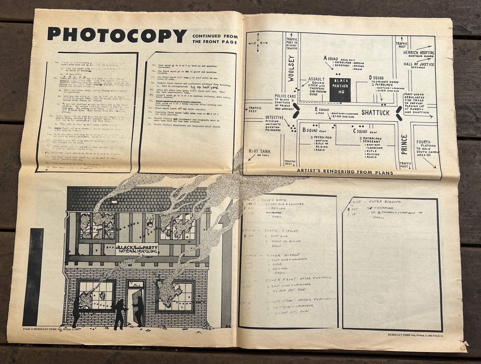 Berkeley Tribe Newspaper Attack On Black Panthers 1969-Yellow Color Hand Holds