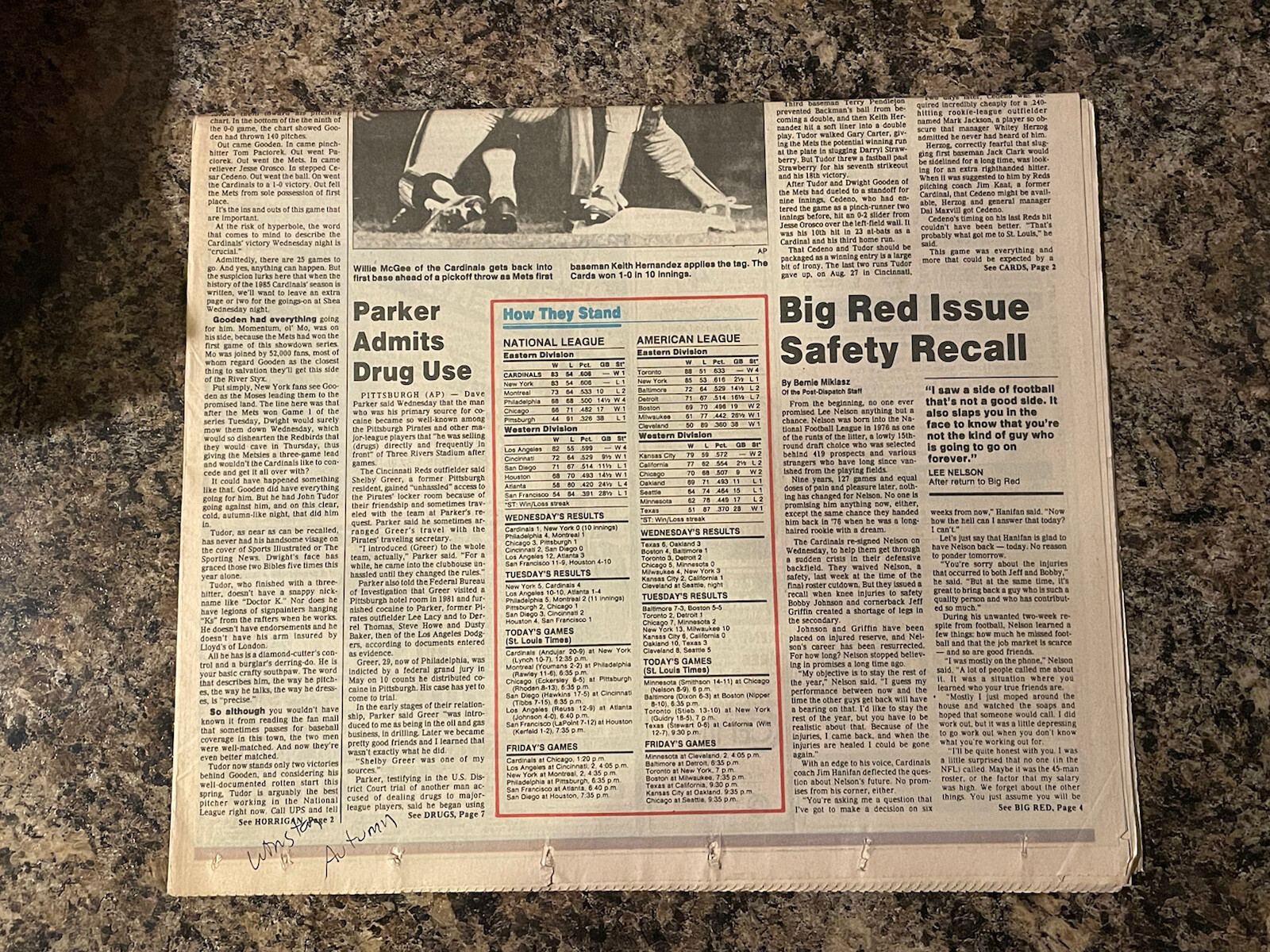 1985 Pete Rose All Time Hit Long Newspaper. Cincinnati Reds Baseball