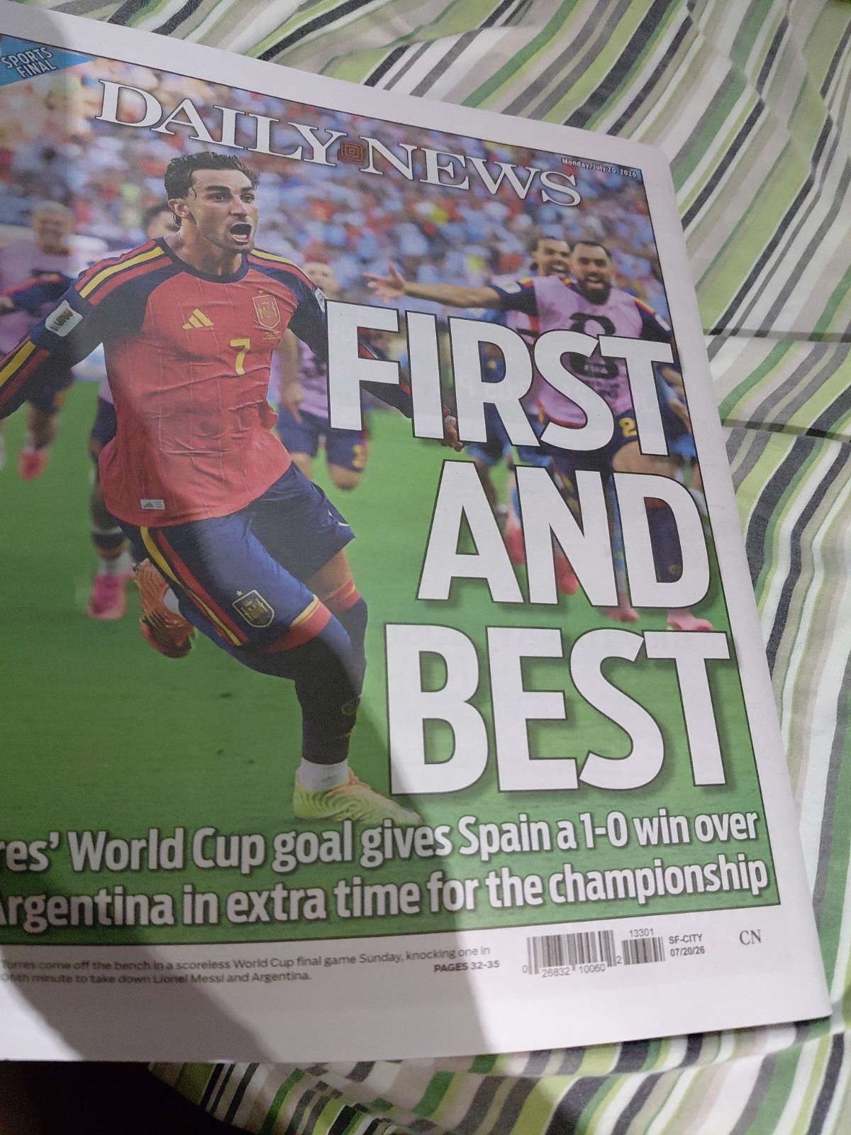 New York Daily News 7/20/2026 Spain Wins FIFA World Cup 2026
