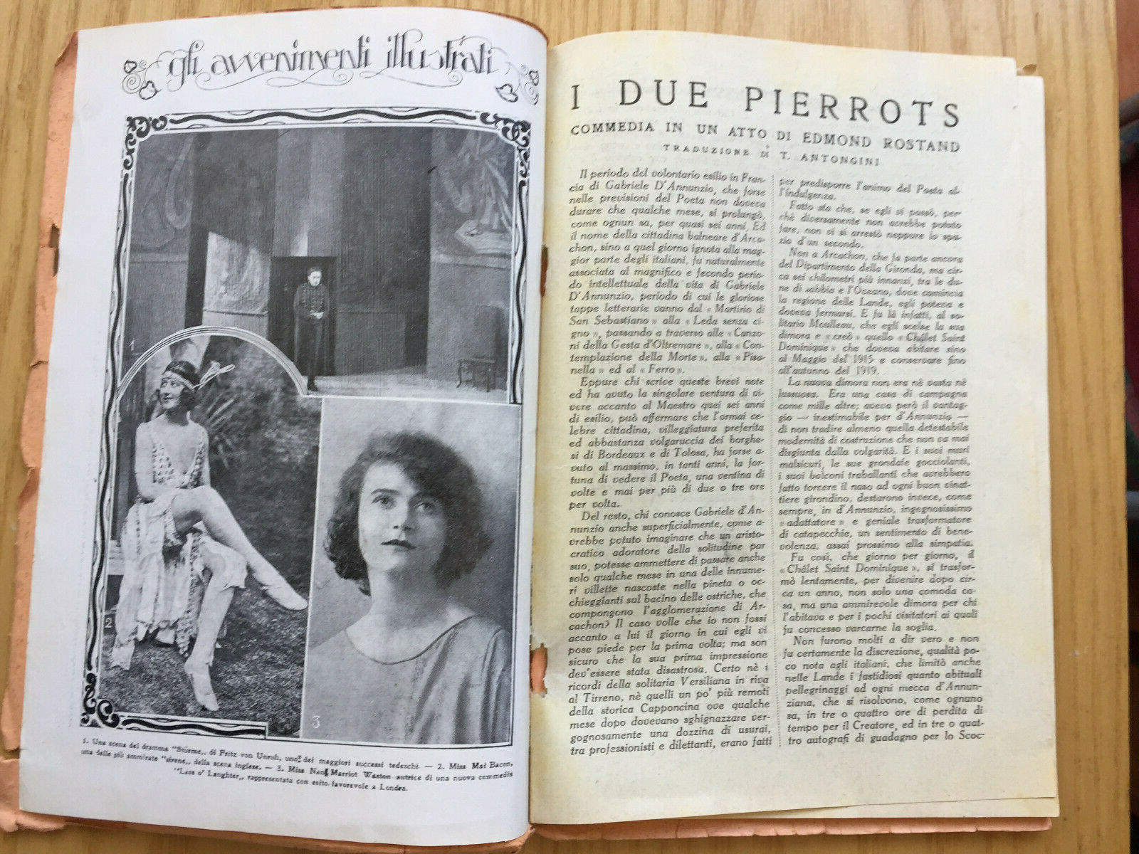MONDADORI COMEDIA PERIODICO COMEDIA E VITA THEATRALE N° 15 1922 E. ROSTAND 2/19