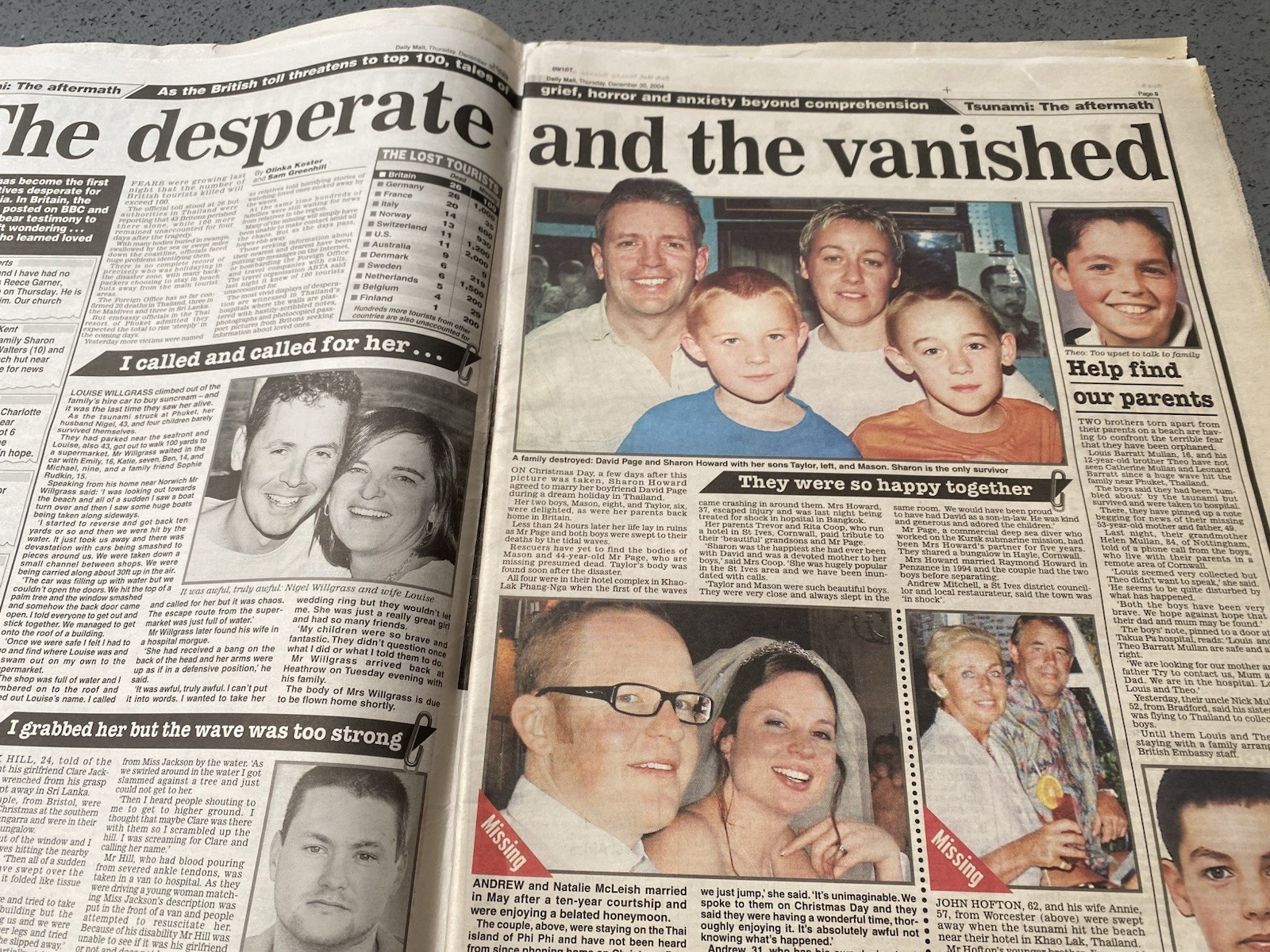 Daily Mail Mirror Newspaper December 2004 Asian Tsunami Disaster